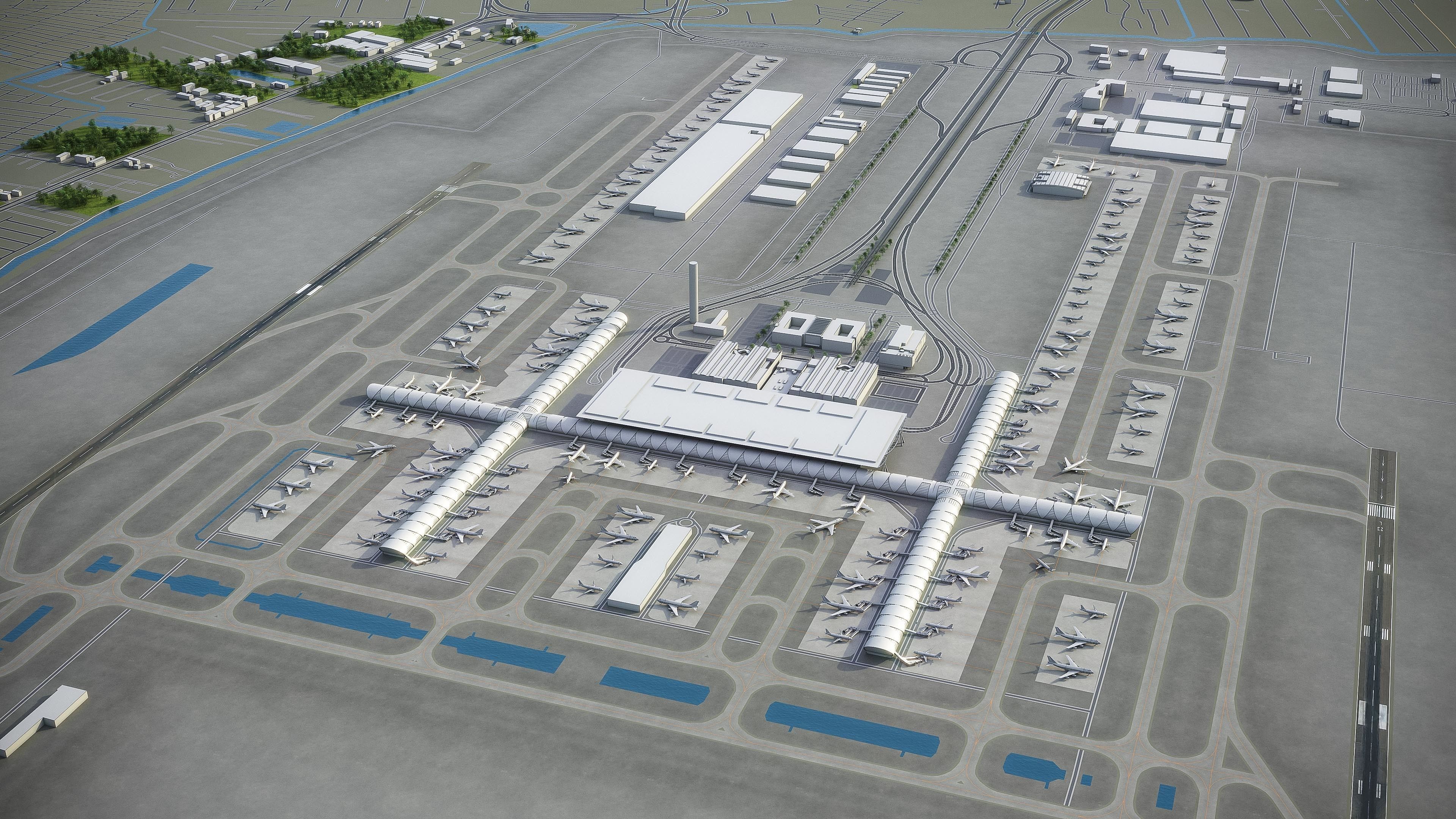 Bangkok Suvarnabhumi Airport Low-poly 3D model_6