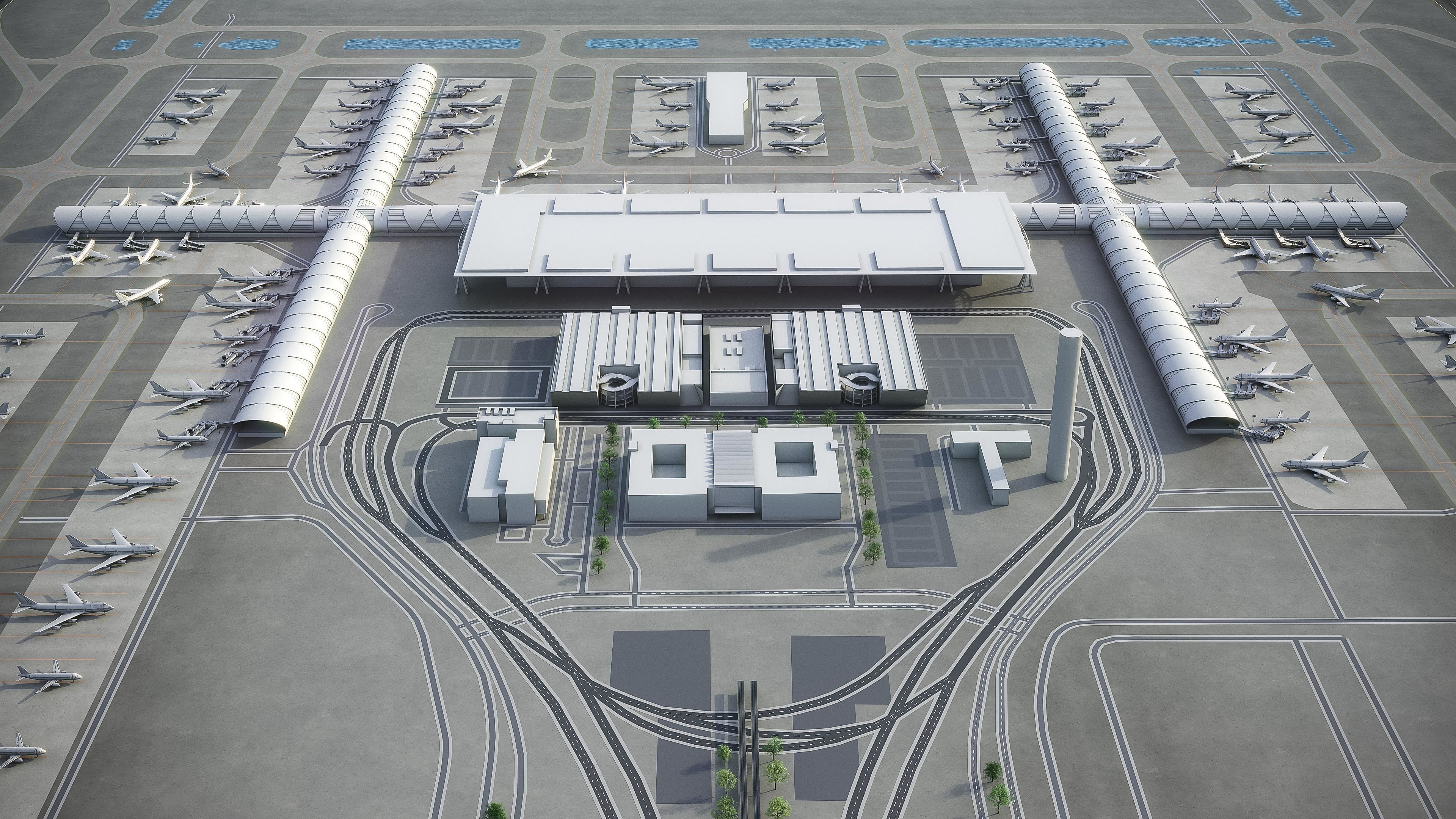 Bangkok Suvarnabhumi Airport Low-poly 3D model_9