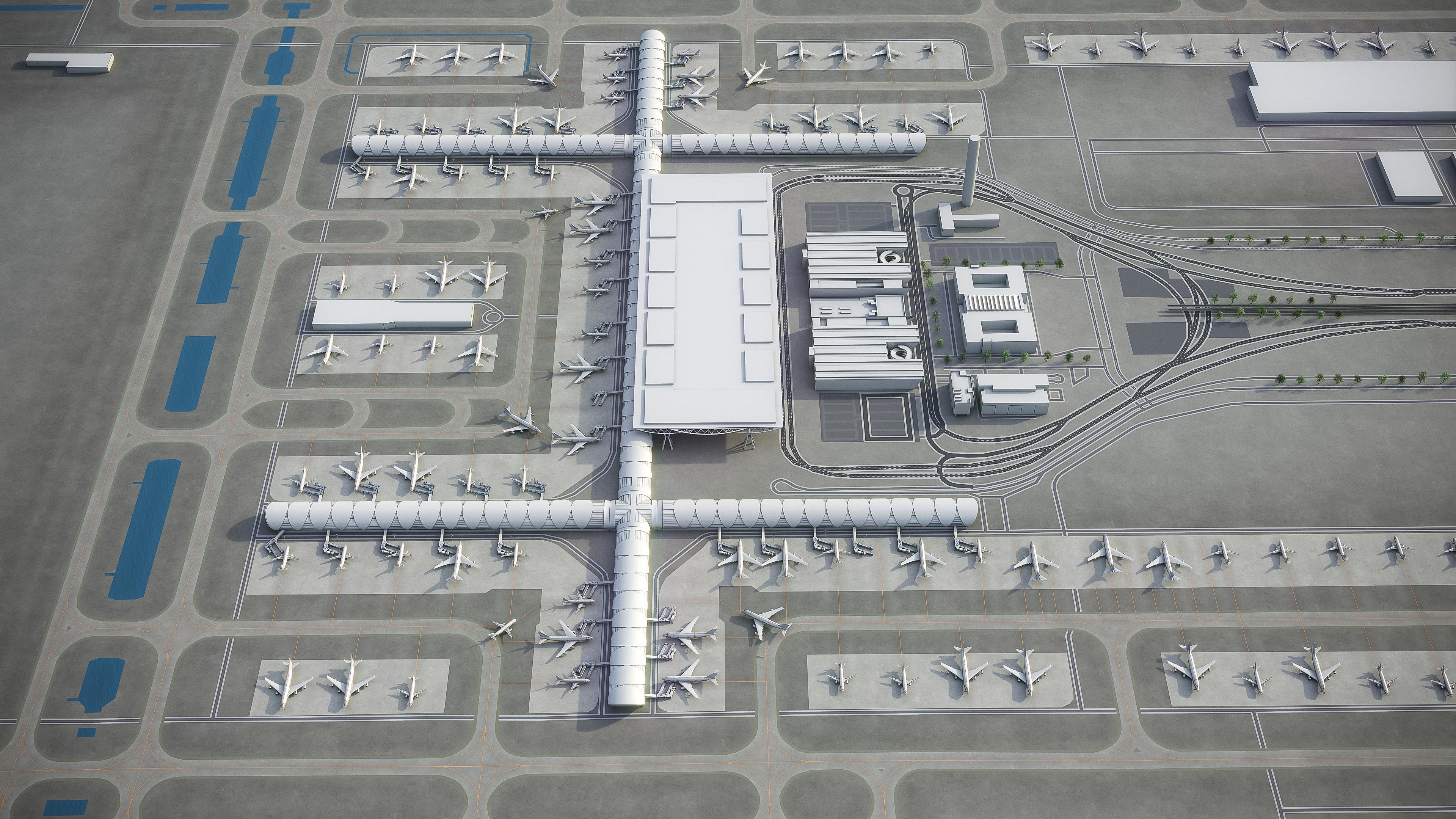 Bangkok Suvarnabhumi Airport Low-poly 3D model_2