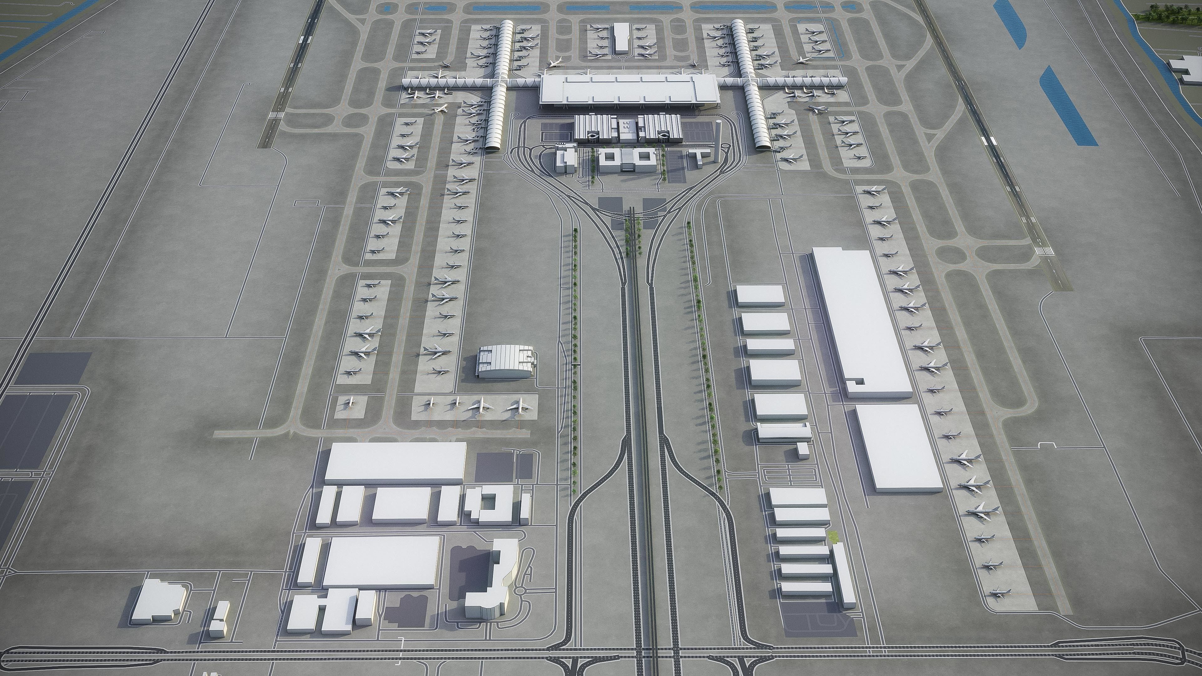 Bangkok Suvarnabhumi Airport Low-poly 3D model_10