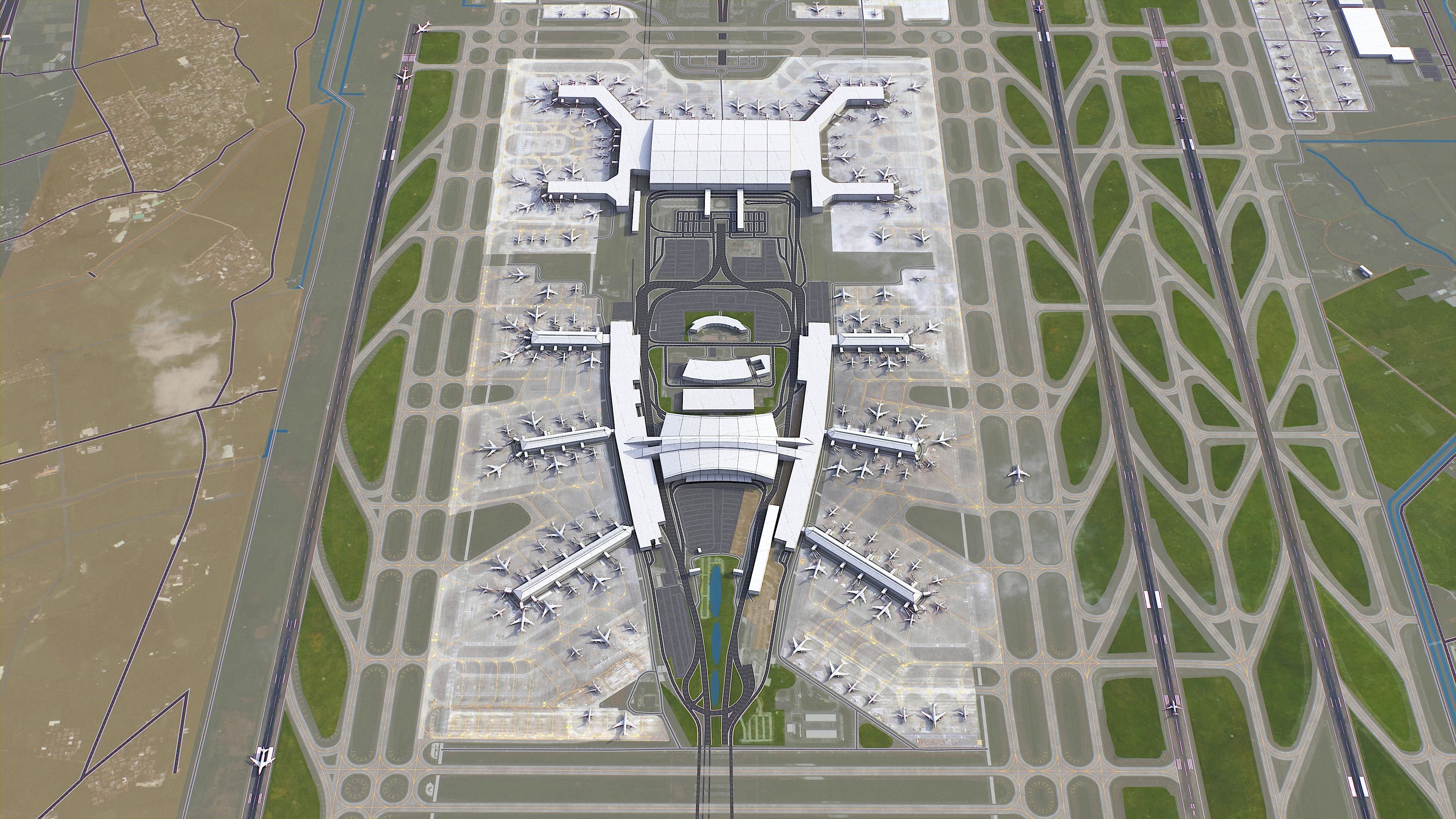 Guangzhou - Baiyun Airport Low-poly 3D model_1