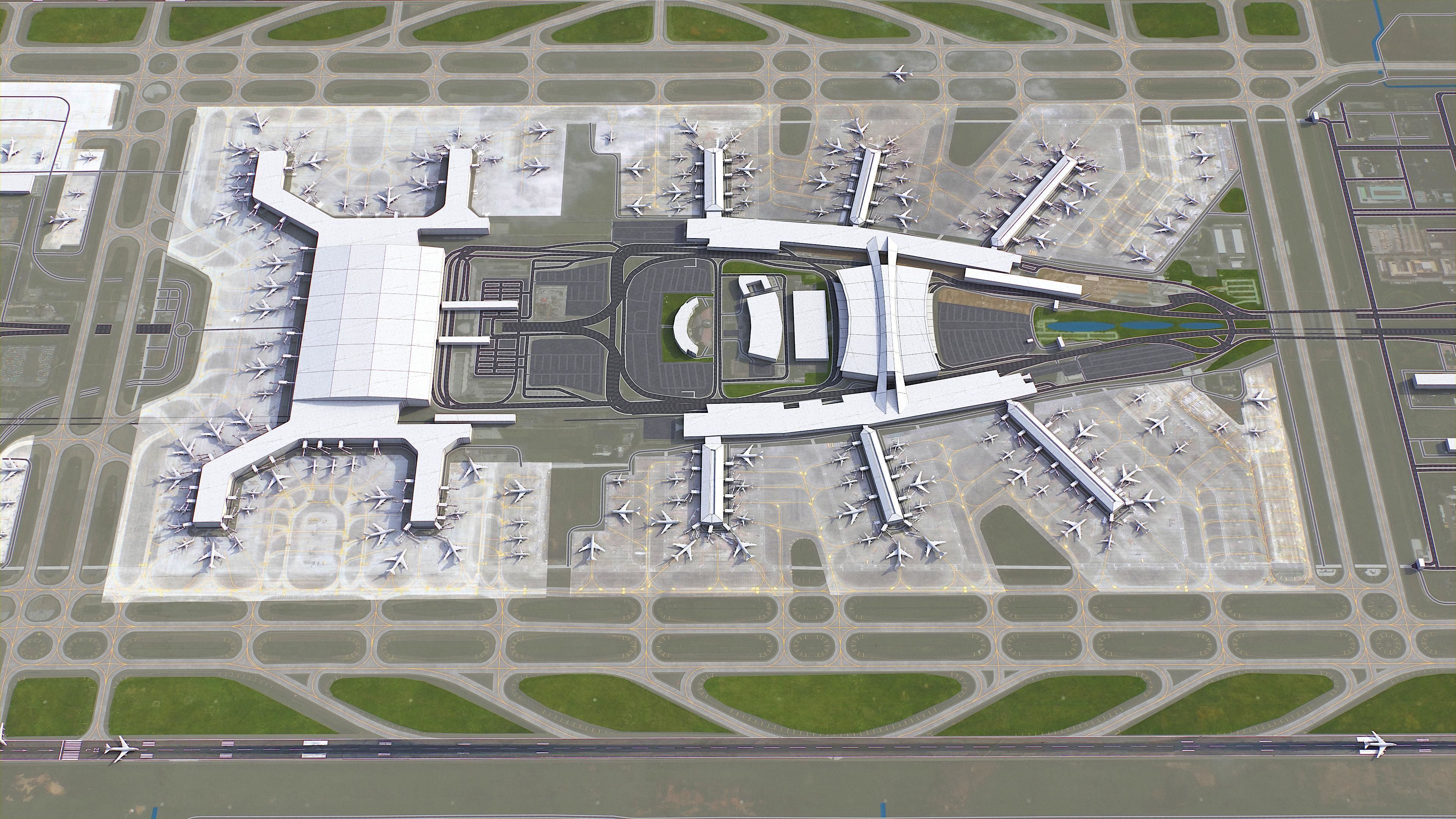 Guangzhou - Baiyun Airport Low-poly 3D model_2