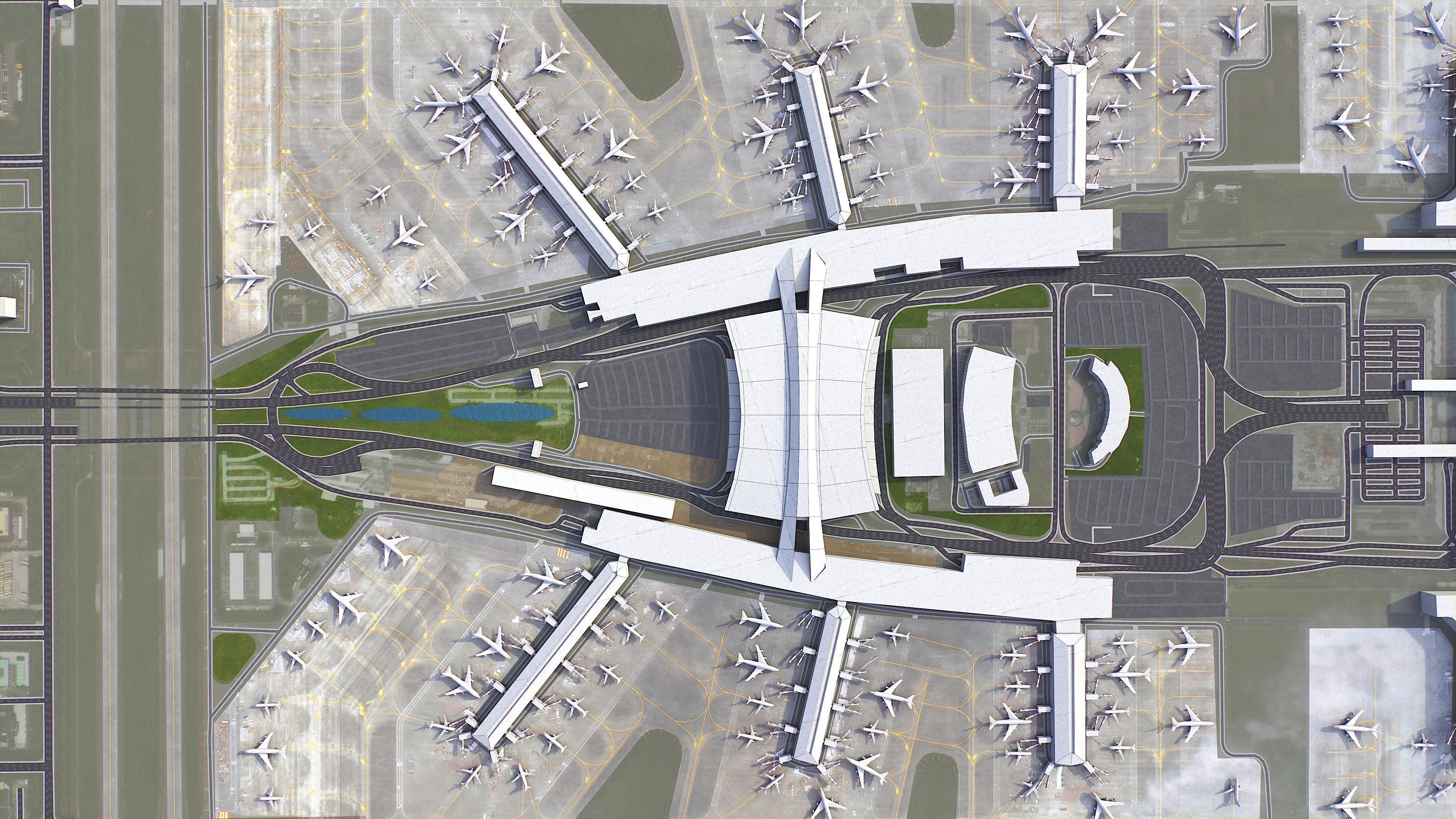 Guangzhou - Baiyun Airport Low-poly 3D model_8