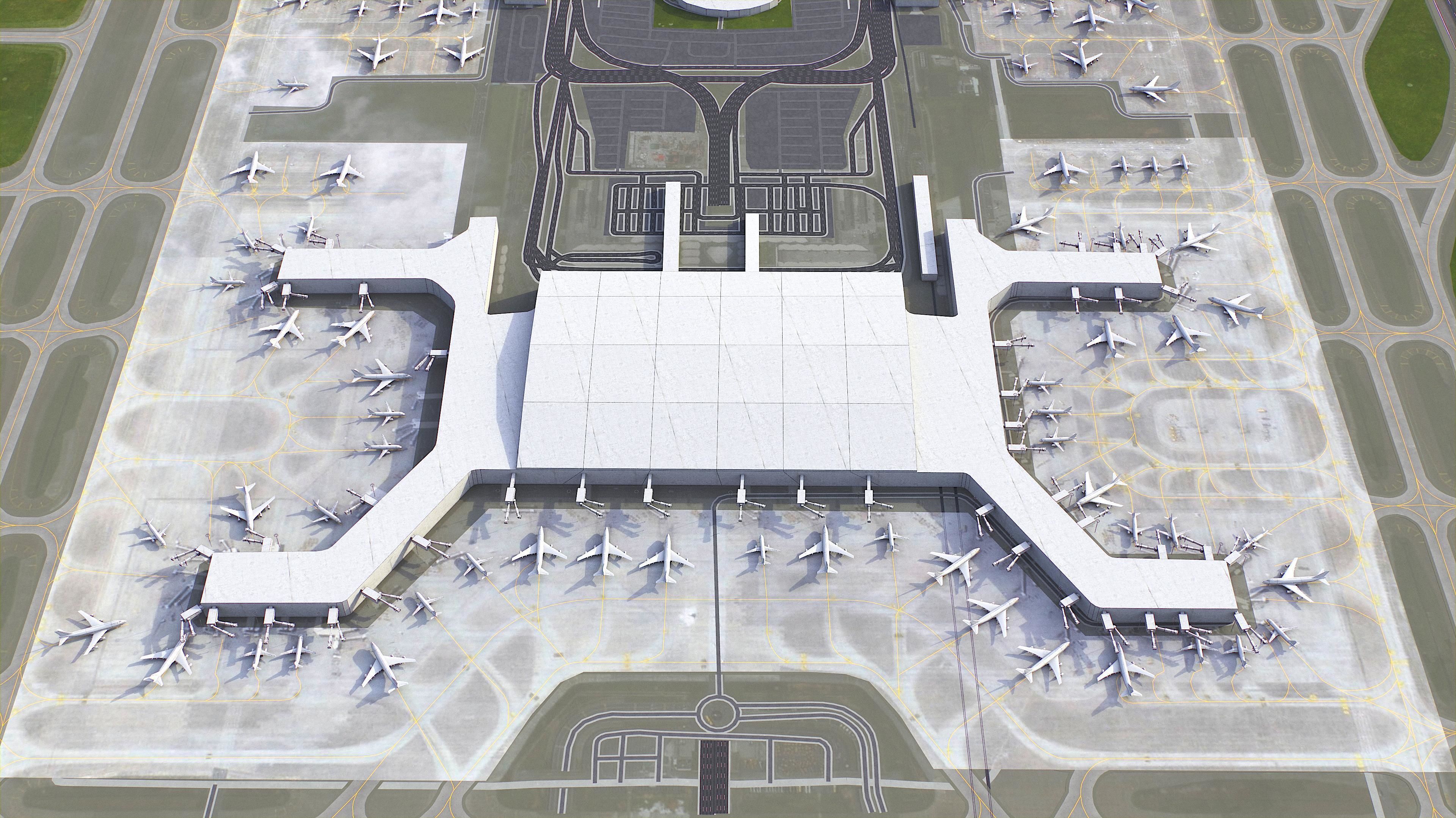 Guangzhou - Baiyun Airport Low-poly 3D model_7