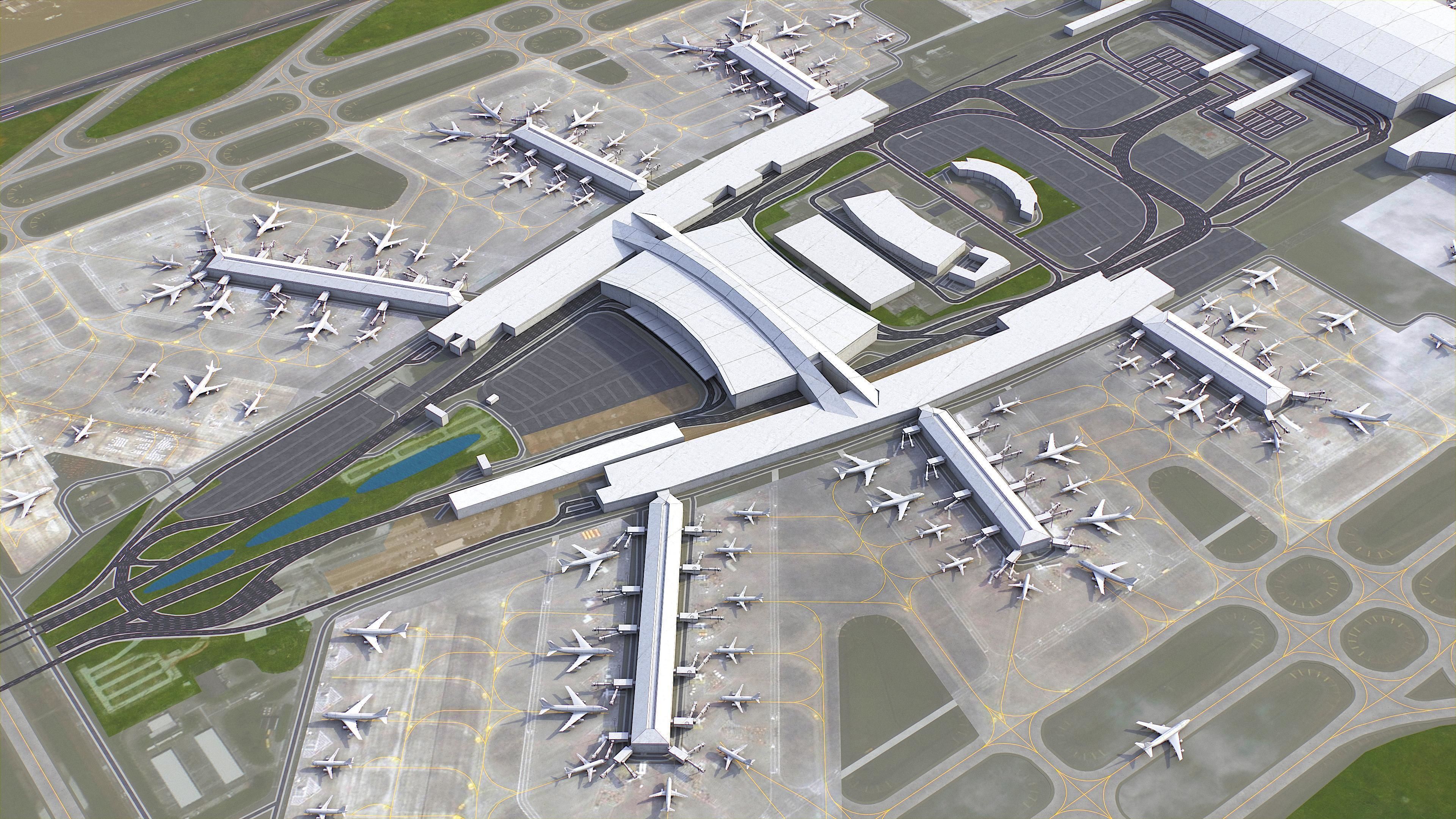Guangzhou - Baiyun Airport Low-poly 3D model_5