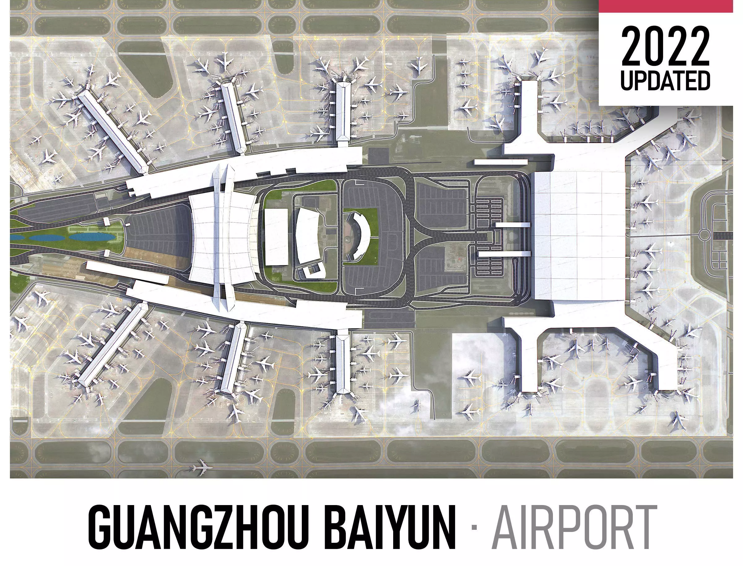 Guangzhou - Baiyun Airport Low-poly 3D model_0