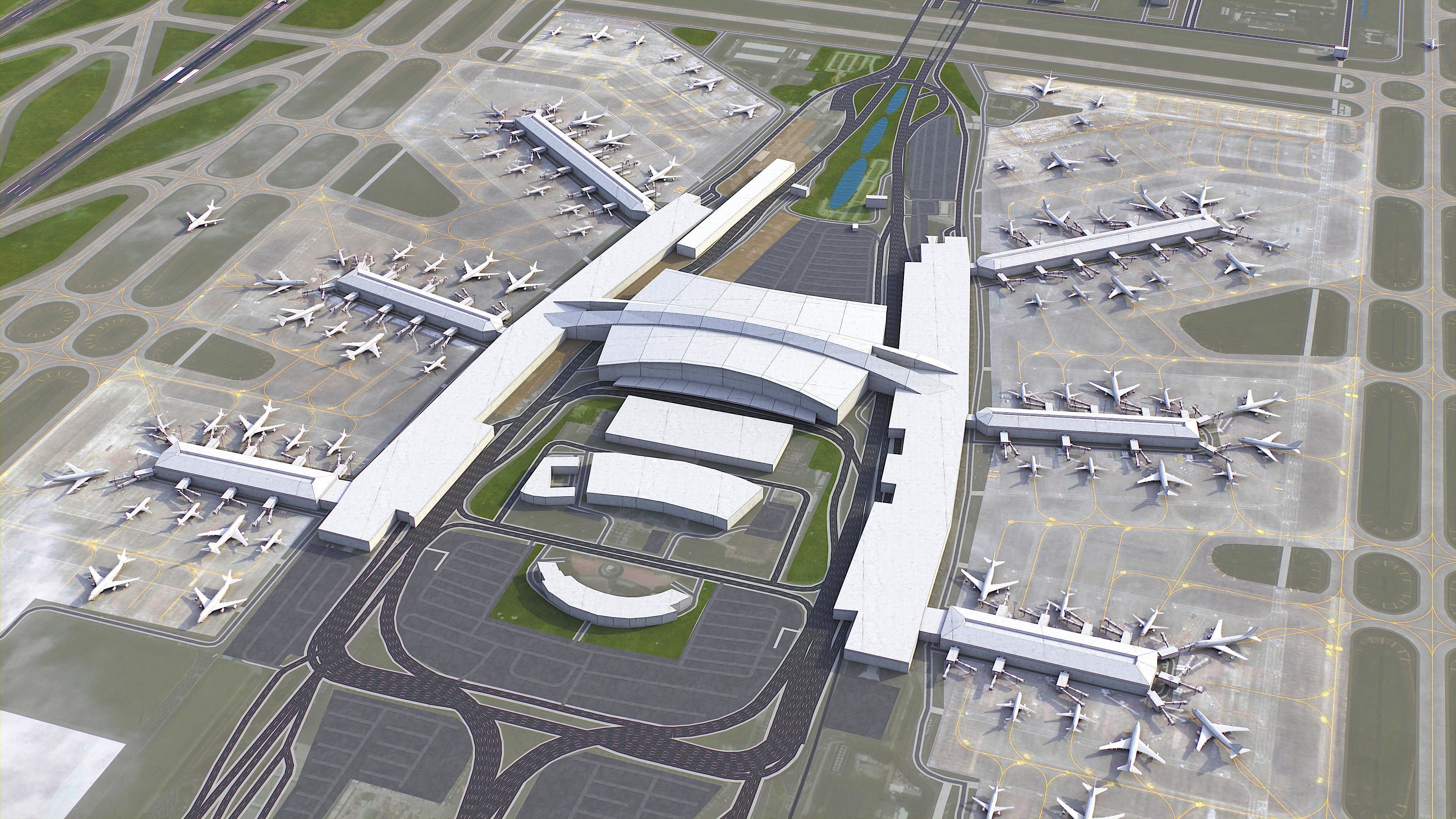 Guangzhou - Baiyun Airport Low-poly 3D model_6