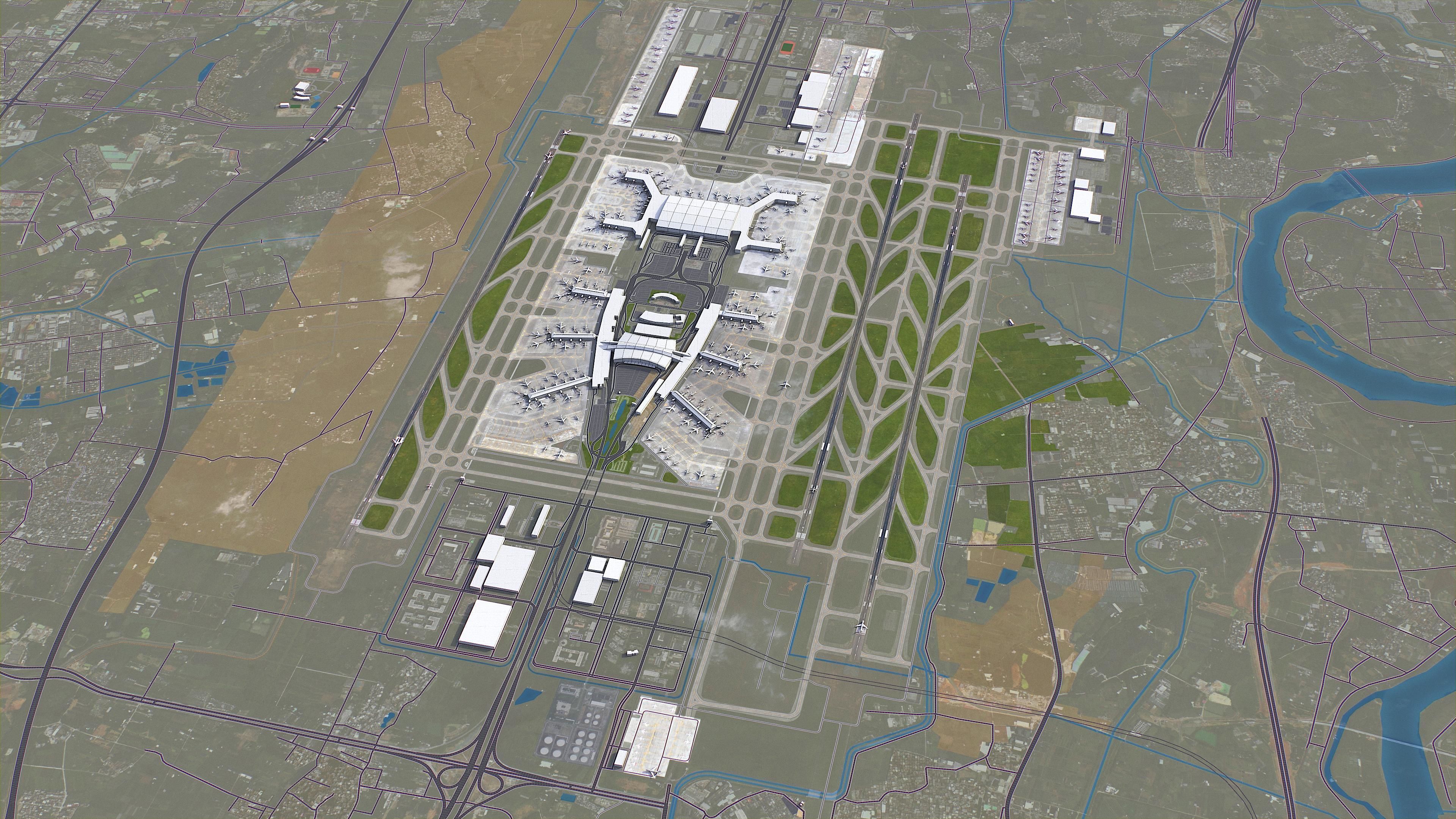 Guangzhou - Baiyun Airport Low-poly 3D model_4