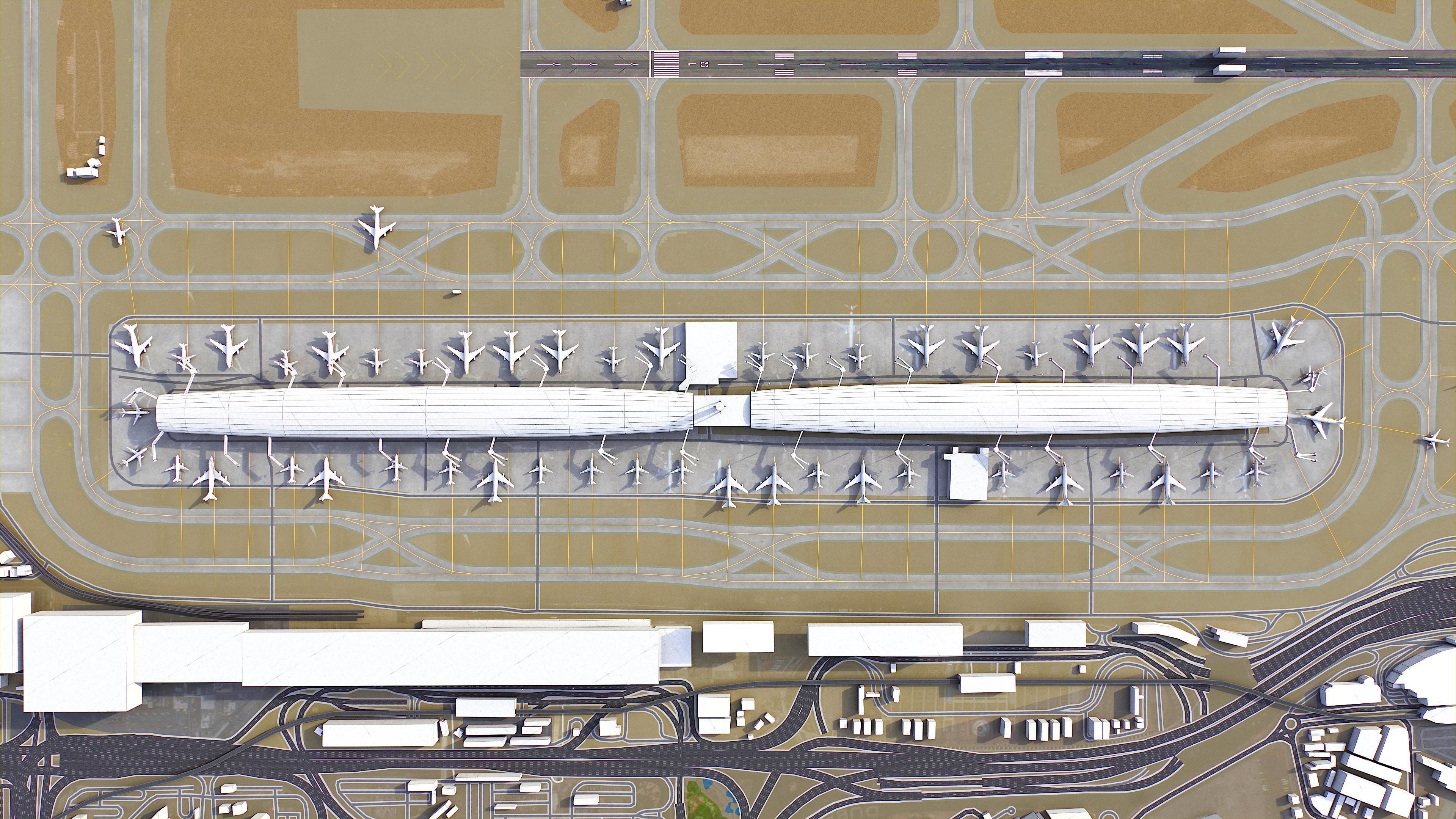 Dubai - International Airport Low-poly 3D model_7