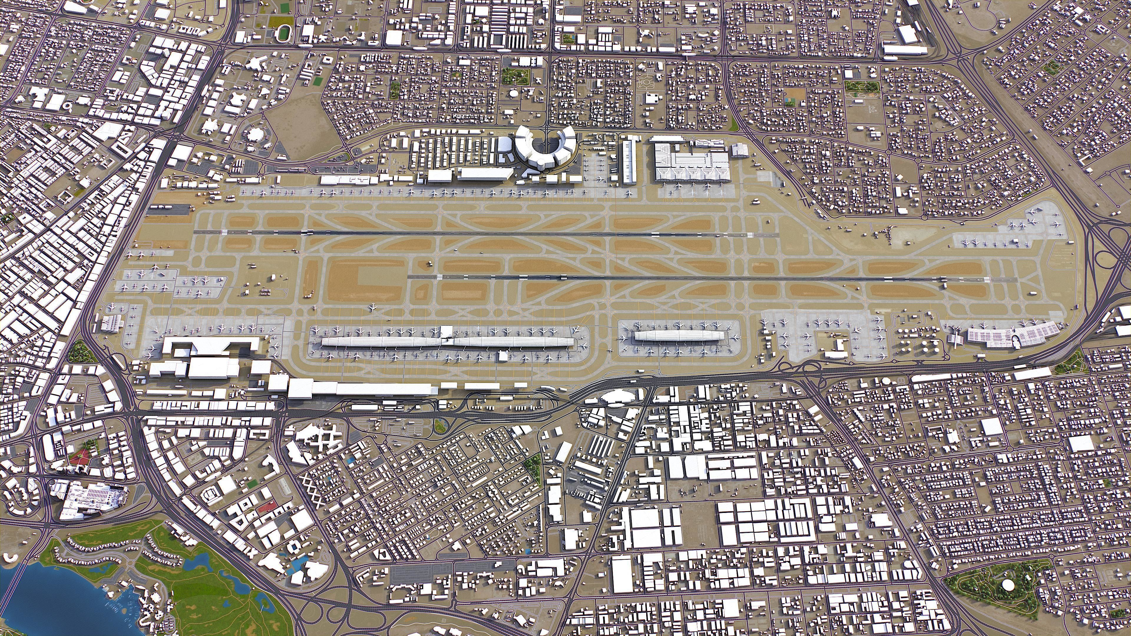 Dubai - International Airport Low-poly 3D model_1