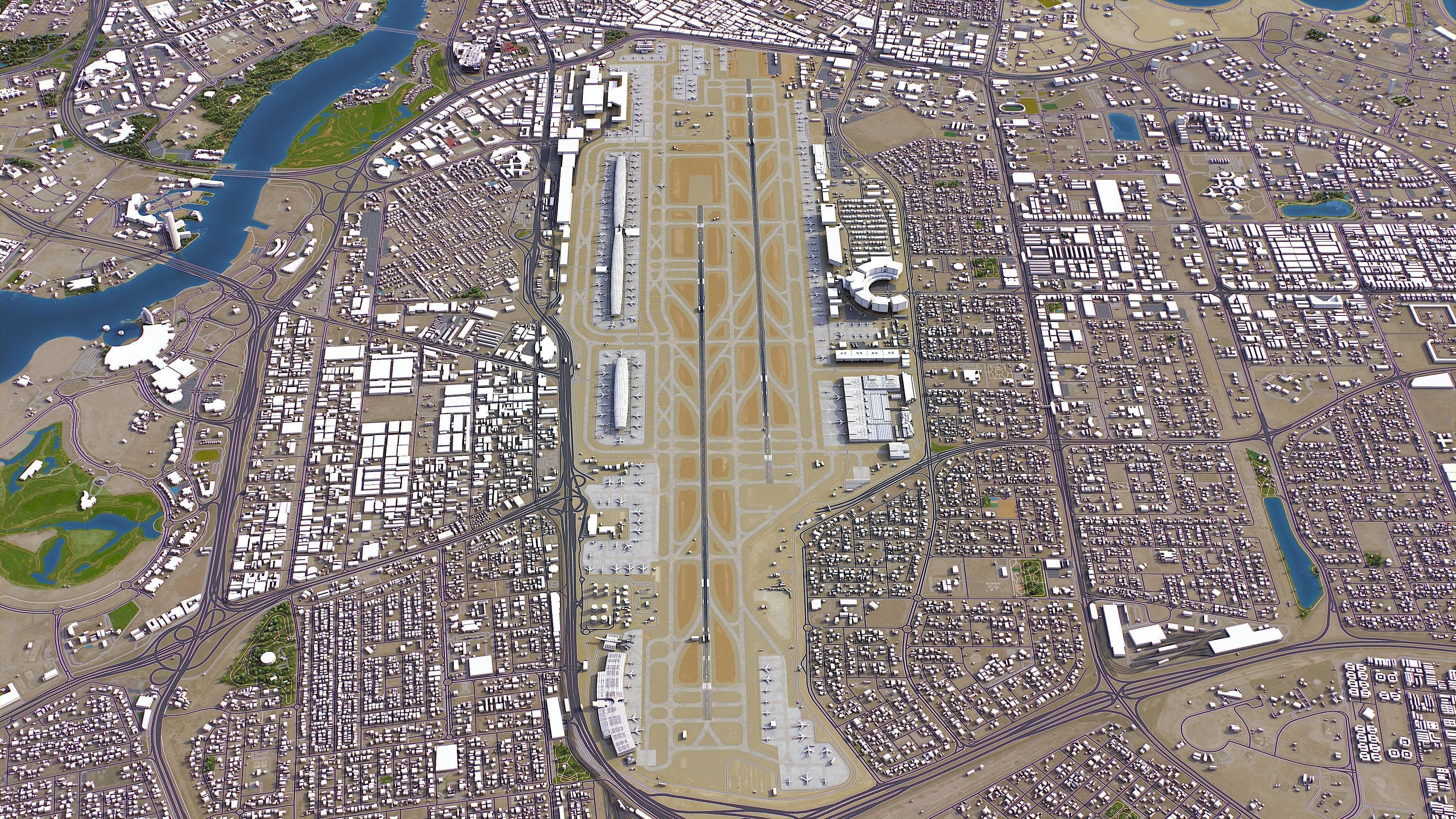 Dubai - International Airport Low-poly 3D model_6