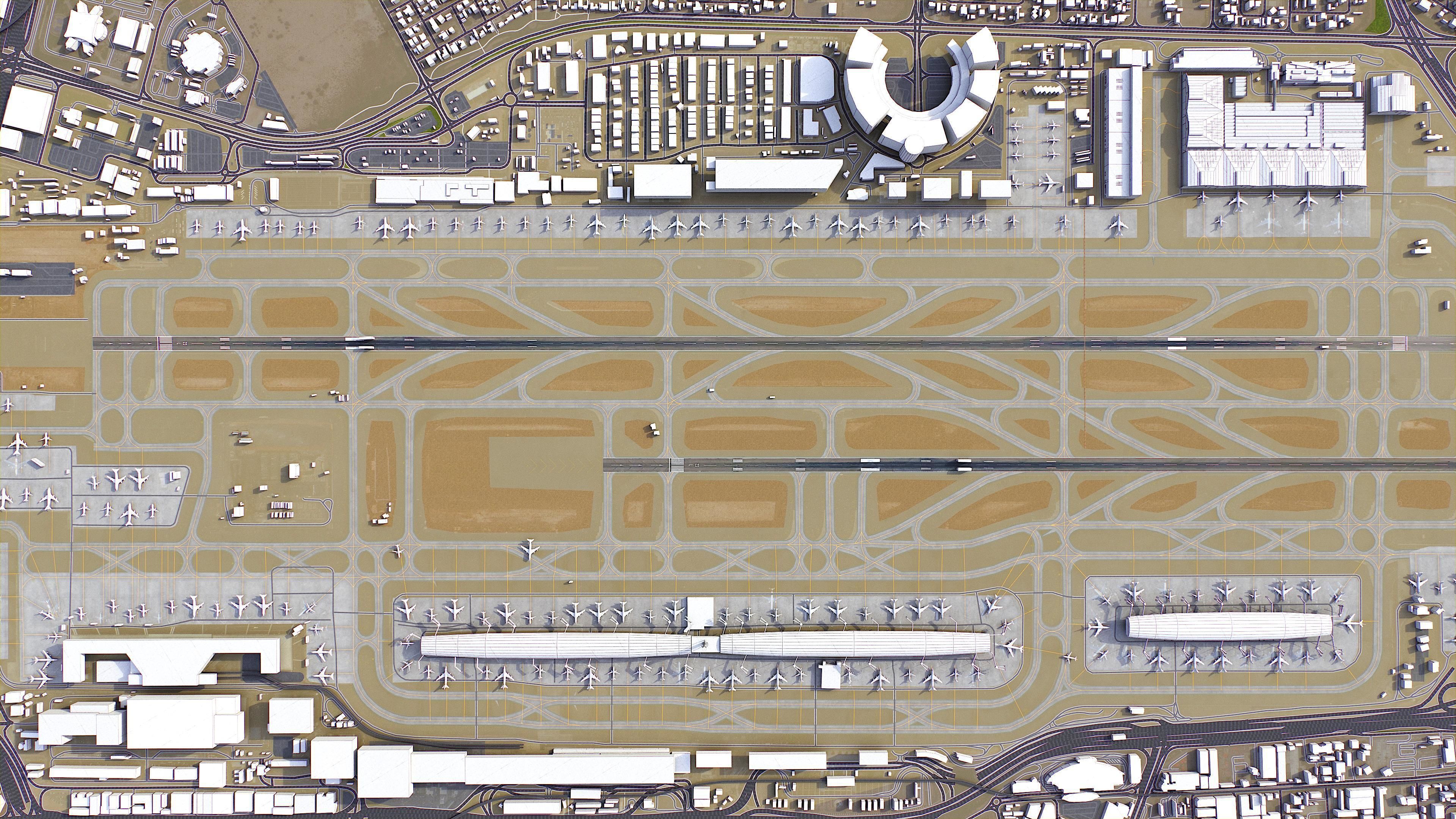 Dubai - International Airport Low-poly 3D model_8
