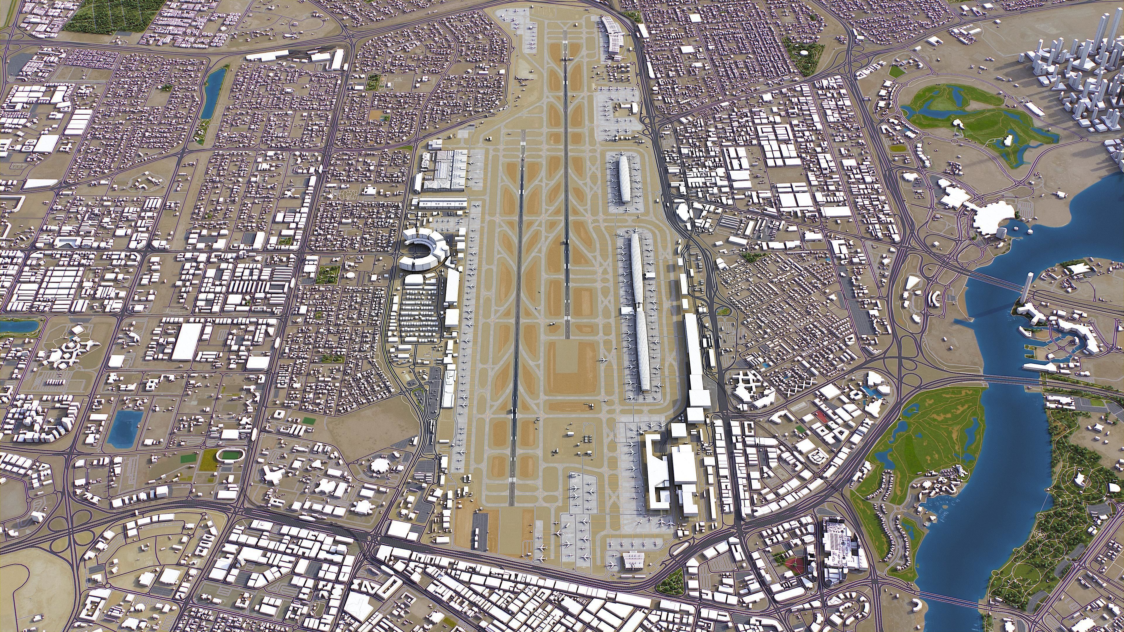Dubai - International Airport Low-poly 3D model_5