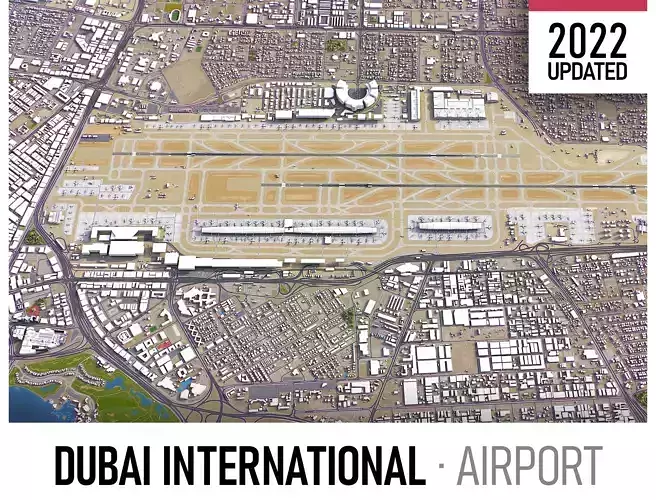 Dubai - International Airport Low-poly 3D model