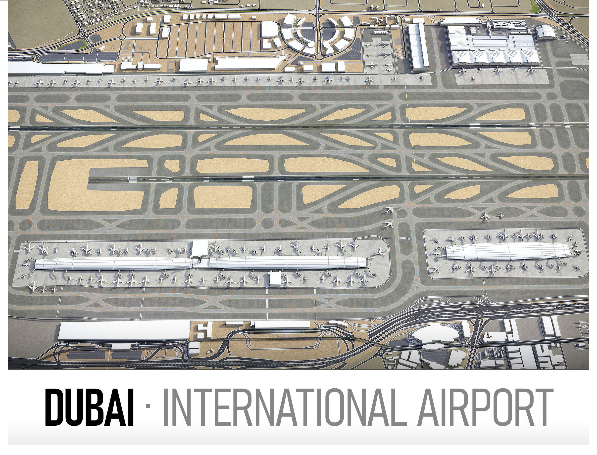 Dubai - International Airport Low-poly 3D model_10