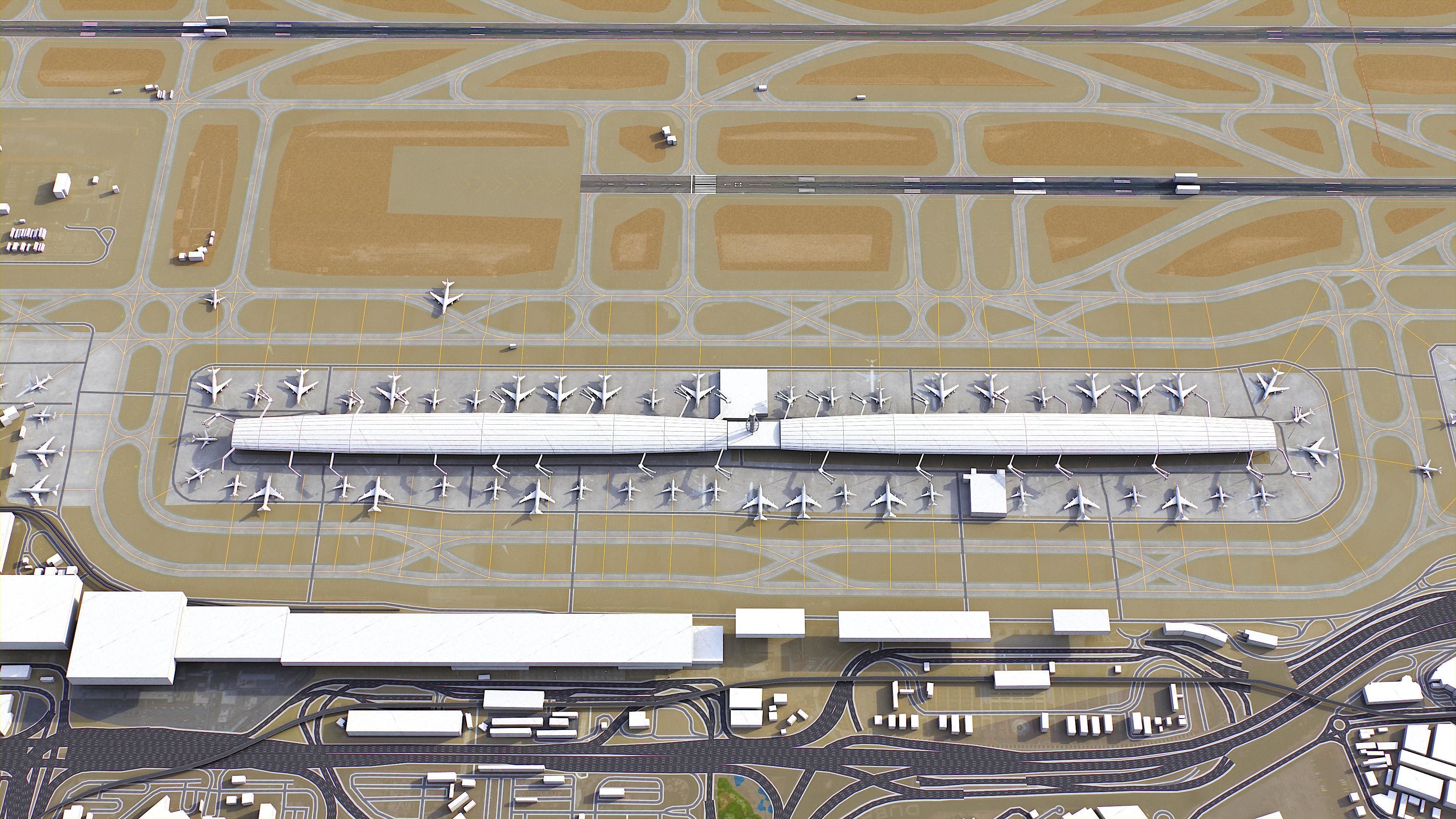 Dubai - International Airport Low-poly 3D model_2