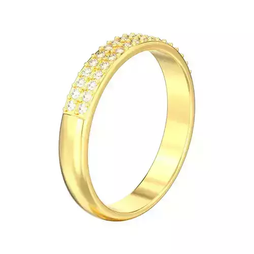 Wedding bands double row diamond ring