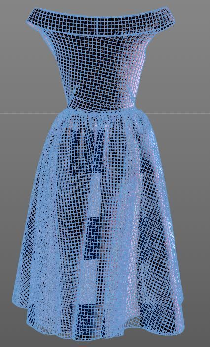 Stylish Designer Women with Tulle Skirt dress 3D model 3D model_10