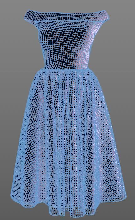 Stylish Designer Women with Tulle Skirt dress 3D model 3D model_9
