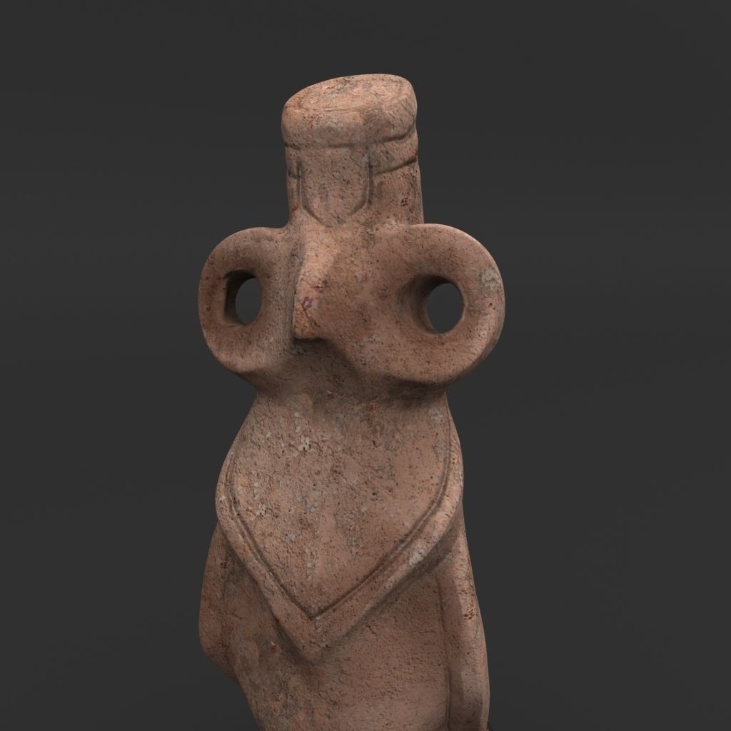 Idol C ancient statue 3D model_7