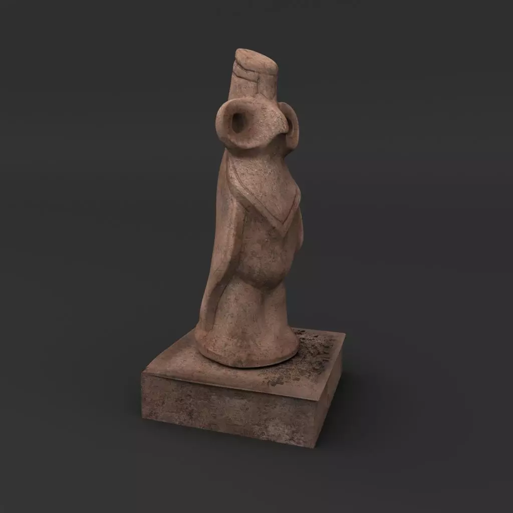 Idol C ancient statue 3D model_0