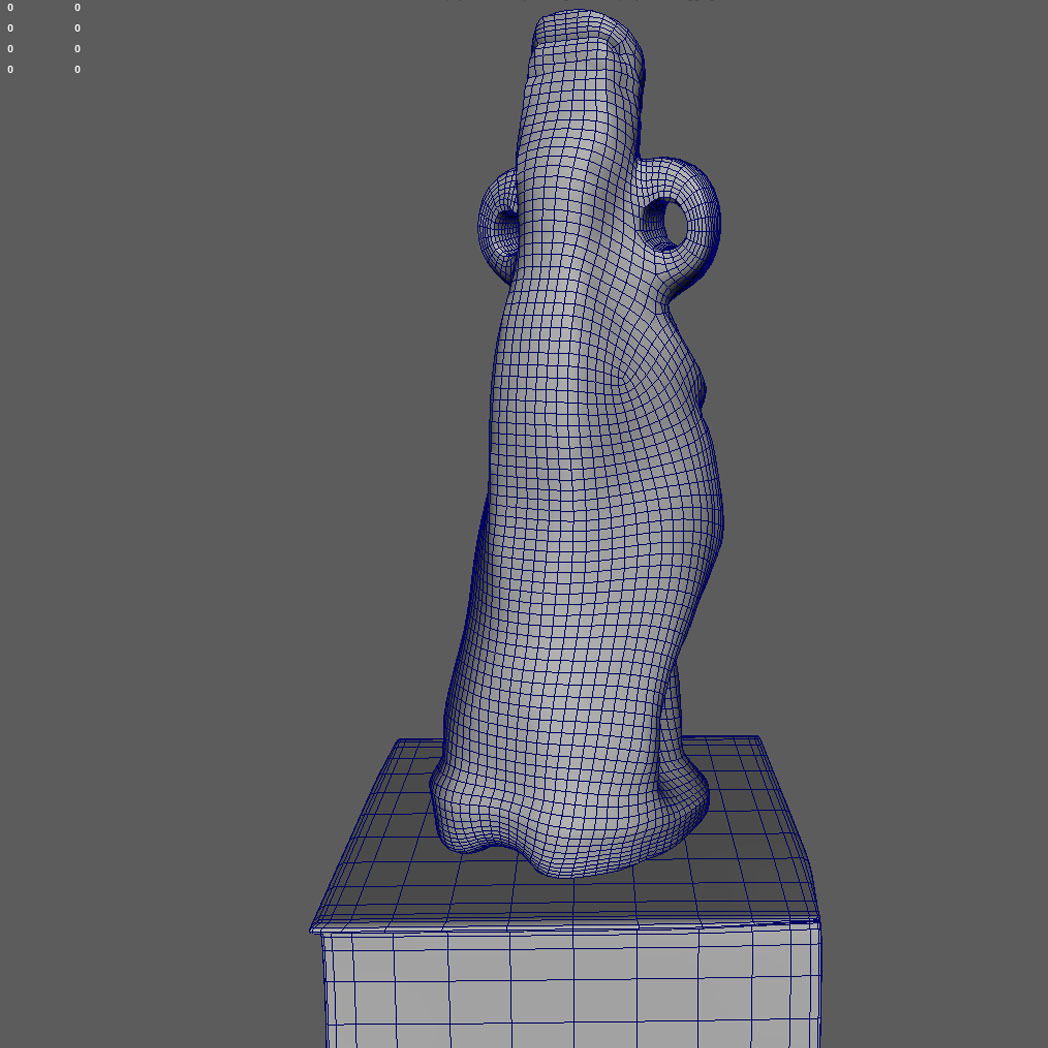 Idol C ancient statue 3D model_1
