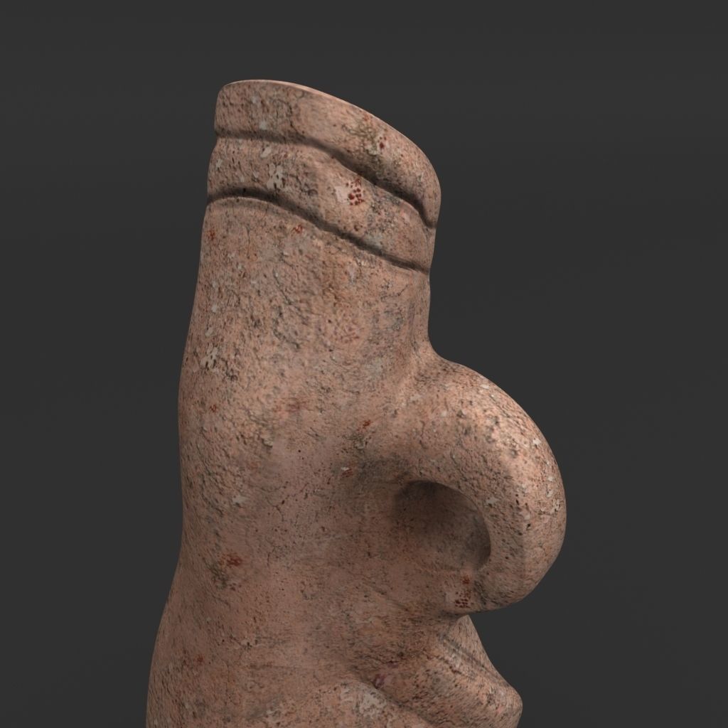 Idol C ancient statue 3D model_8
