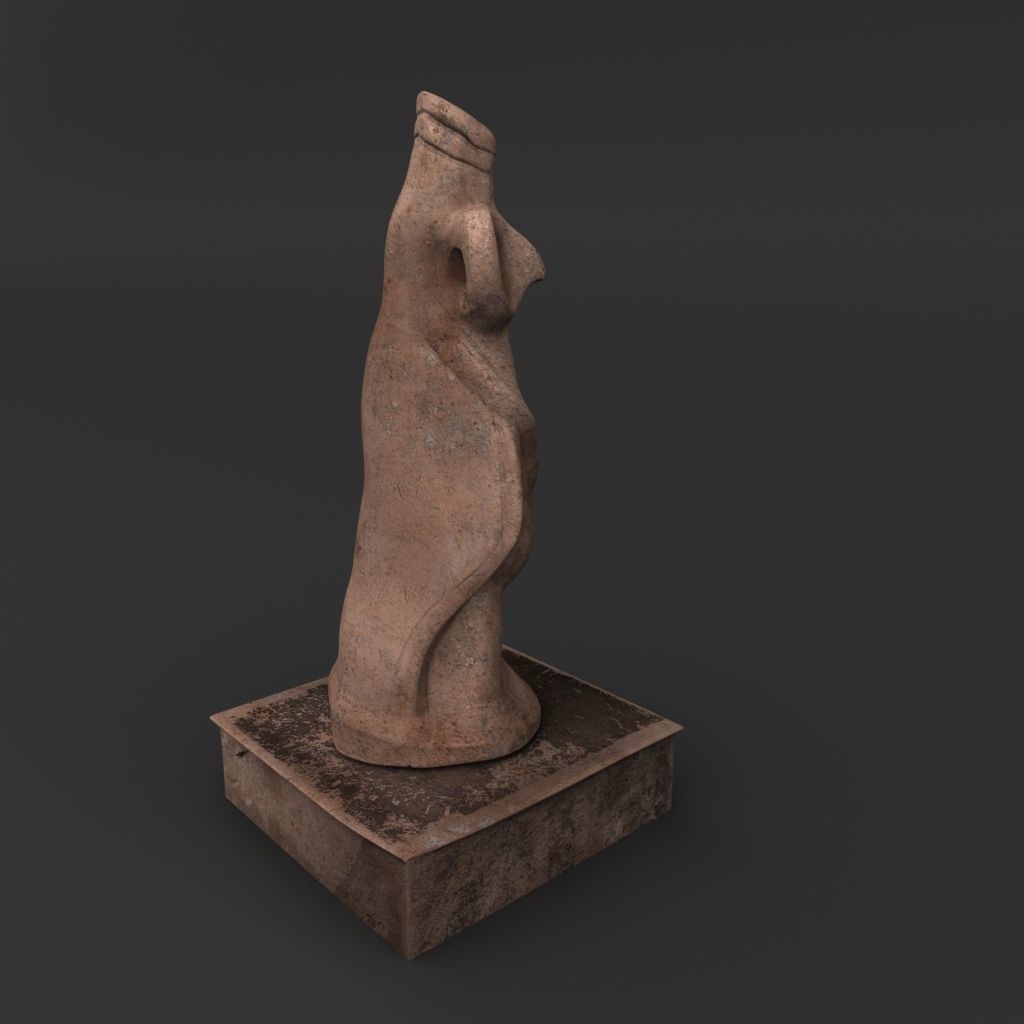 Idol C ancient statue 3D model_3