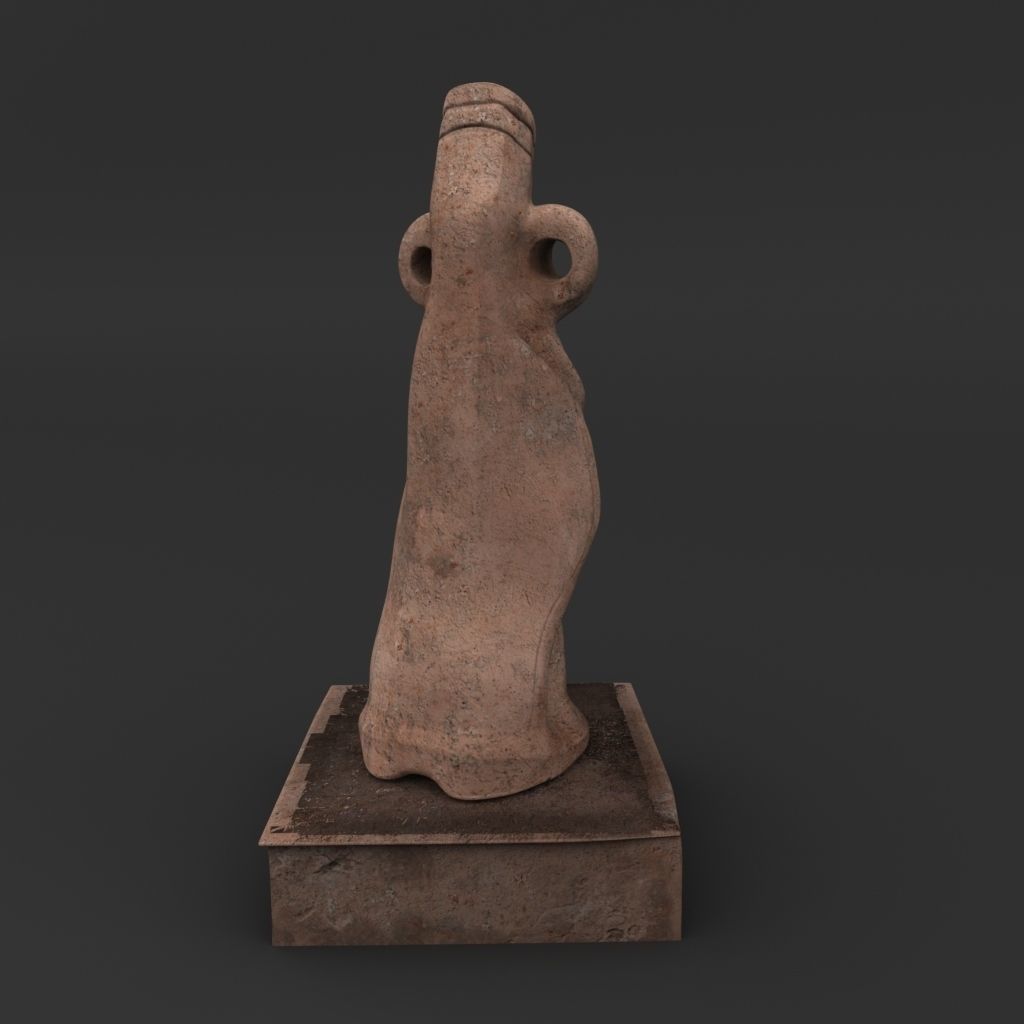 Idol C ancient statue 3D model_2