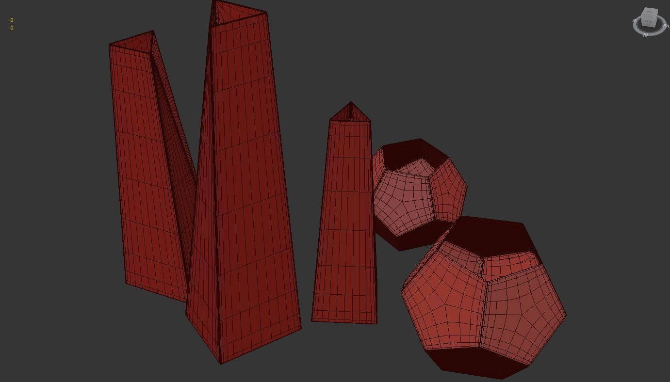 RH Brass Geometric Vase Collection 3D model_5