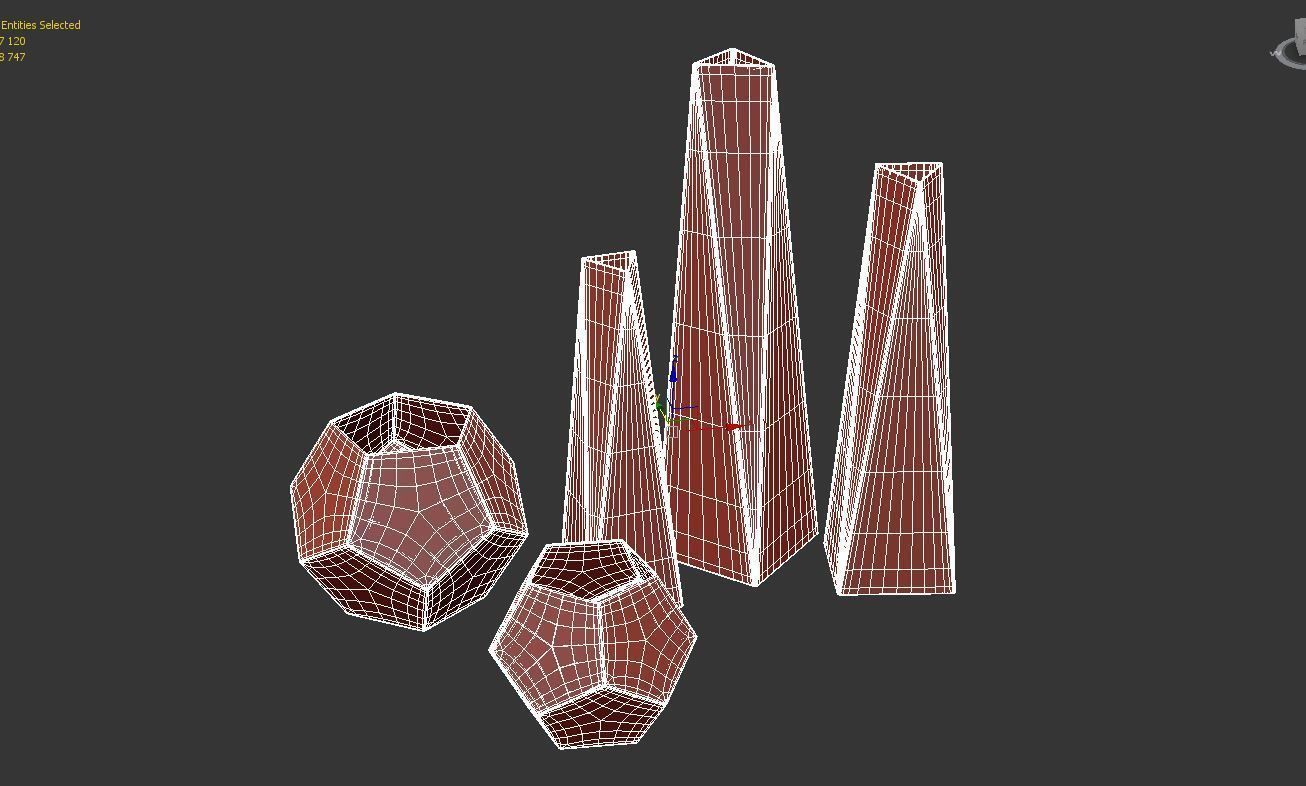 RH Brass Geometric Vase Collection 3D model_3