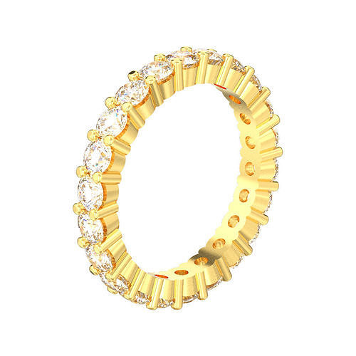 Classic round cut diamond eternity wedding band ring 3D print model