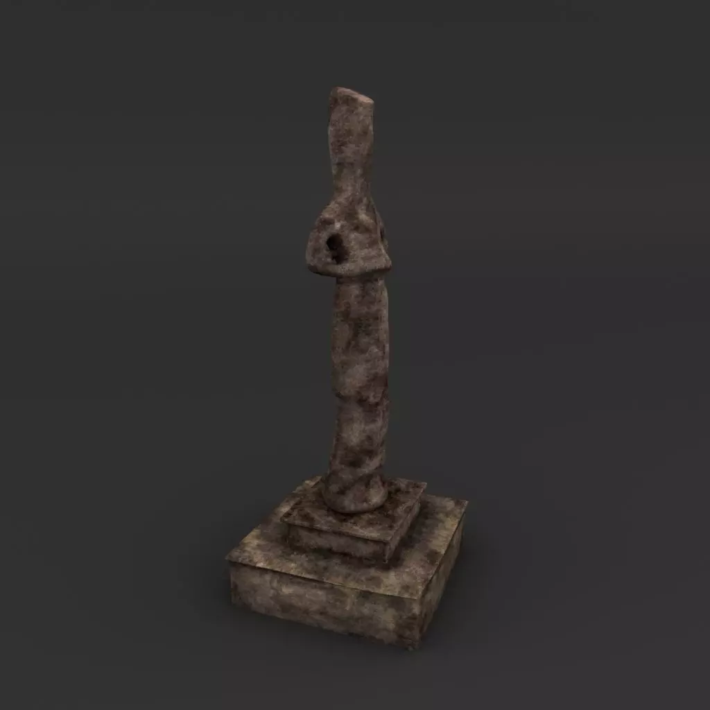 Idol E old statue 3D model_0
