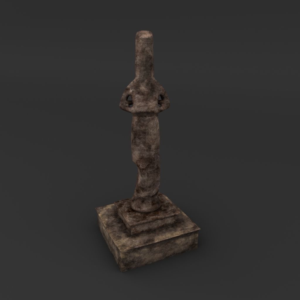 Idol E old statue 3D model_3