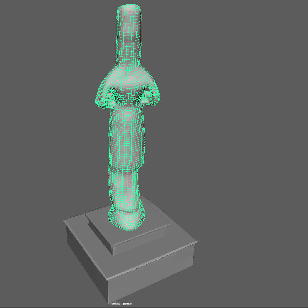 Idol E old statue 3D model_6