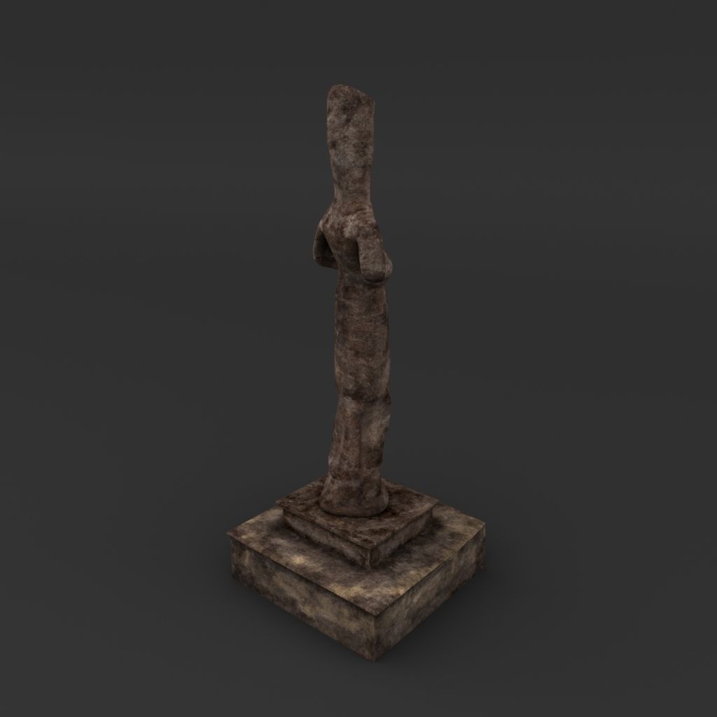 Idol E old statue 3D model_2