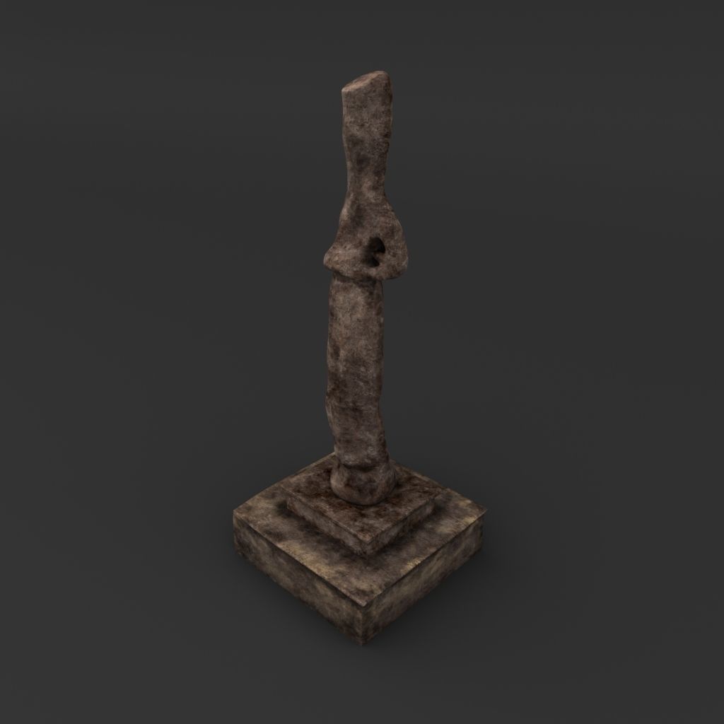 Idol E old statue 3D model_5