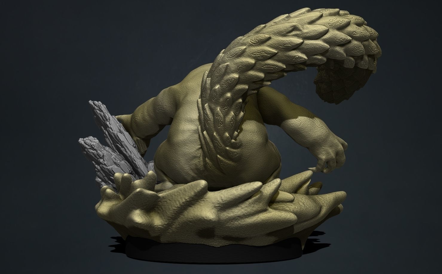 naruto shippuden - gaara and shukaku 3d print statue 3D print model_8