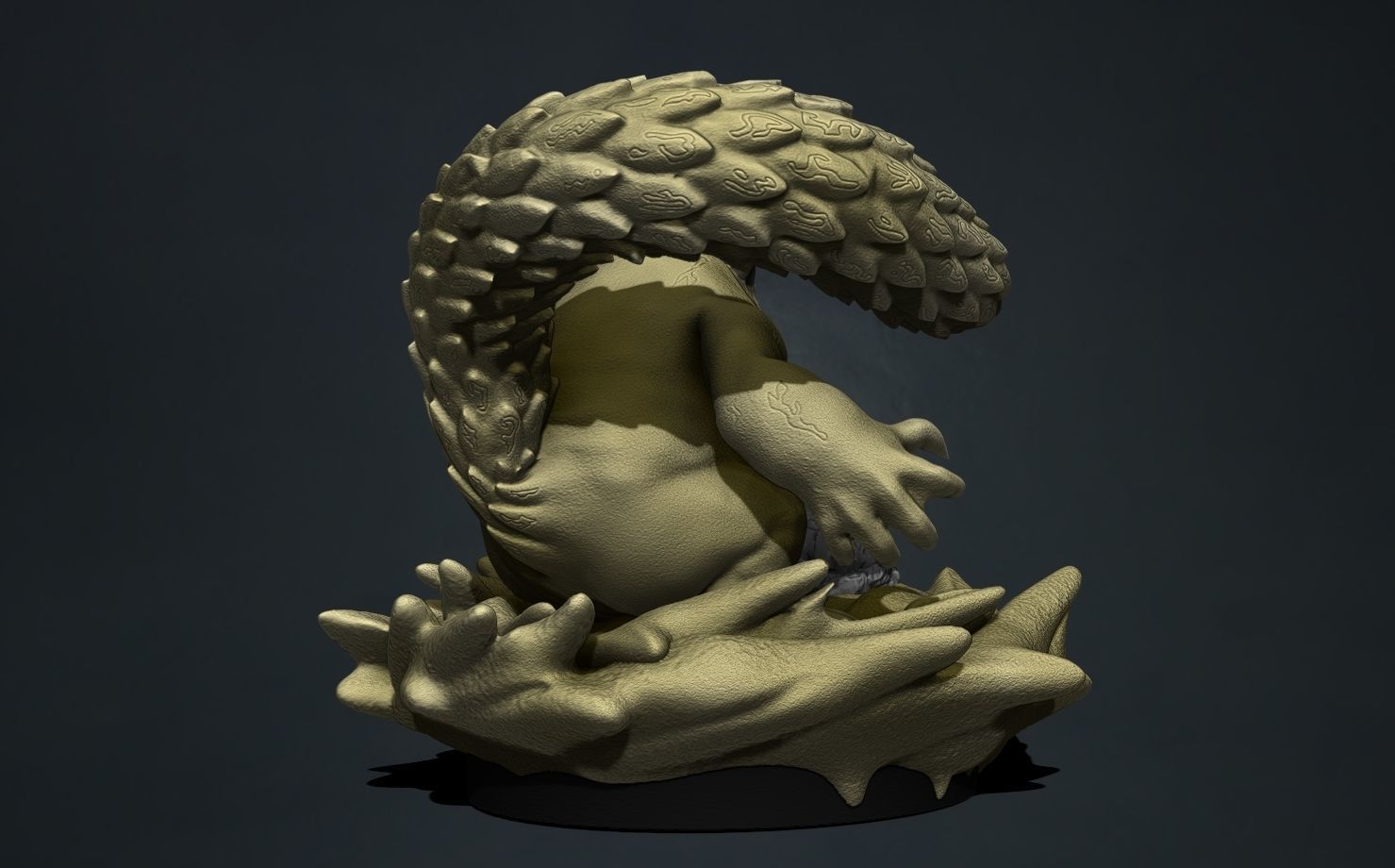 naruto shippuden - gaara and shukaku 3d print statue 3D print model_9