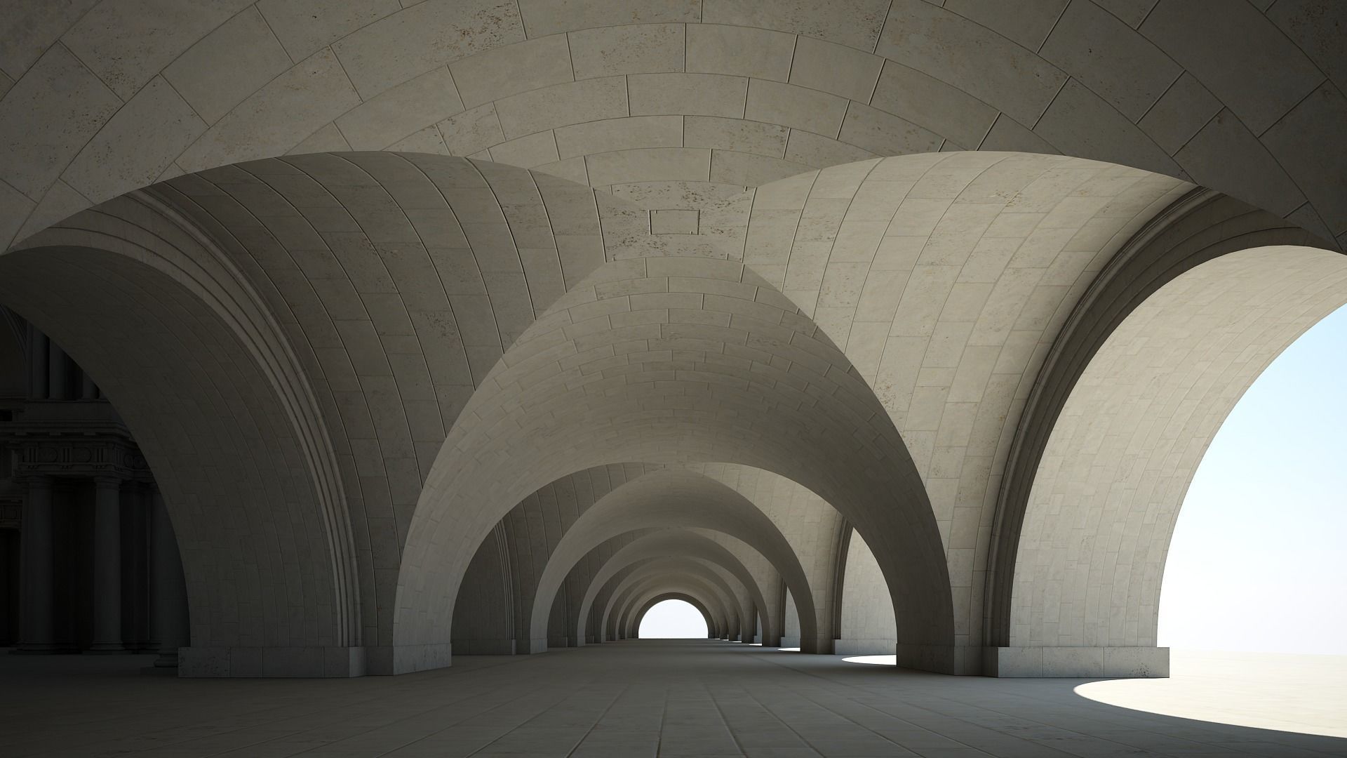 Doric Hall 3D model_4