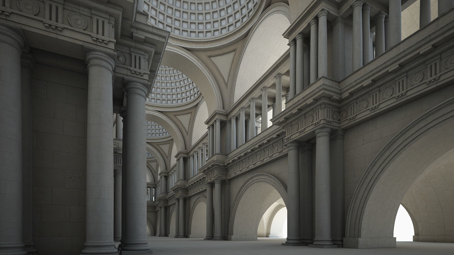 Doric Hall 3D model_7