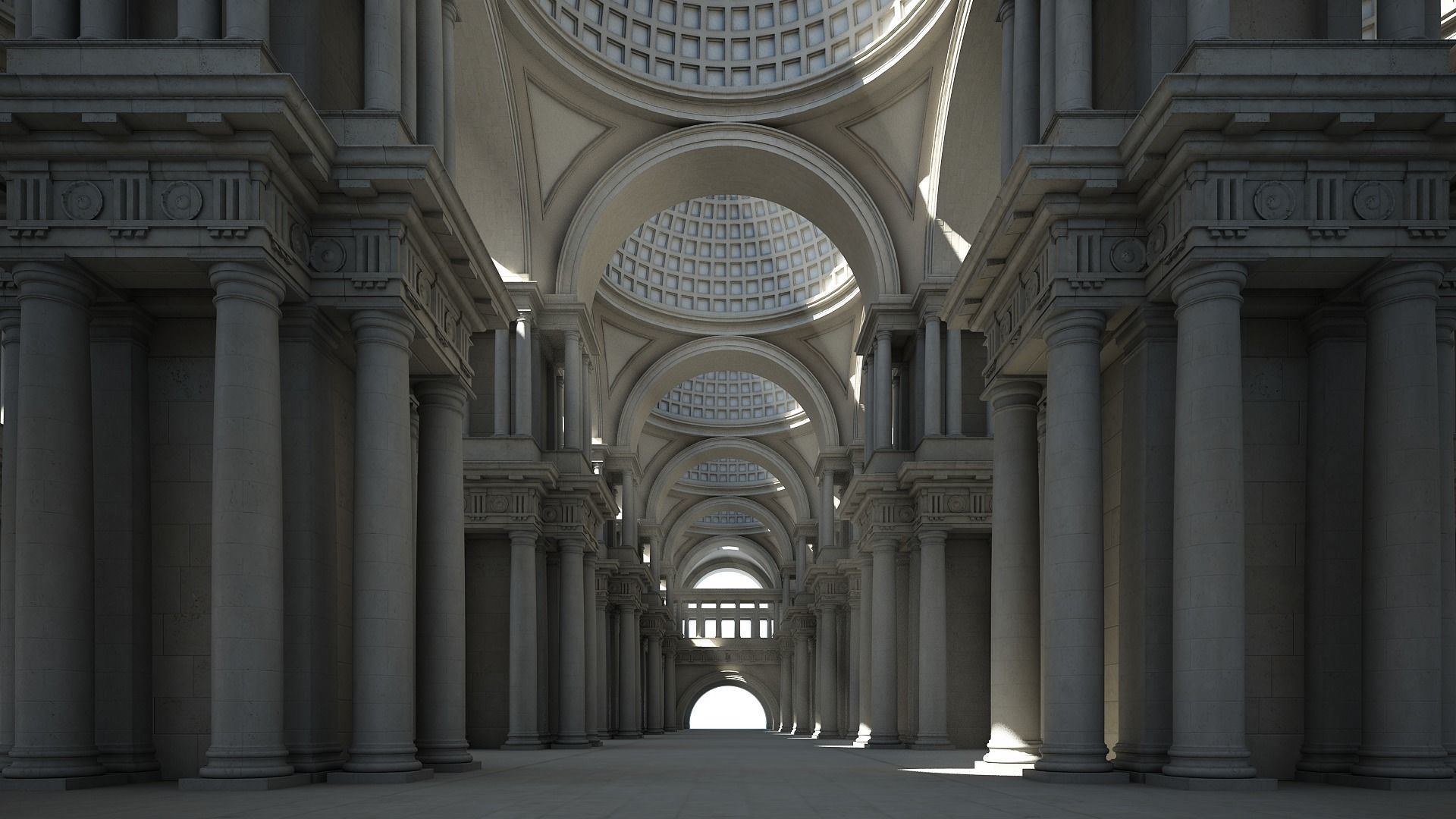 Doric Hall 3D model_5