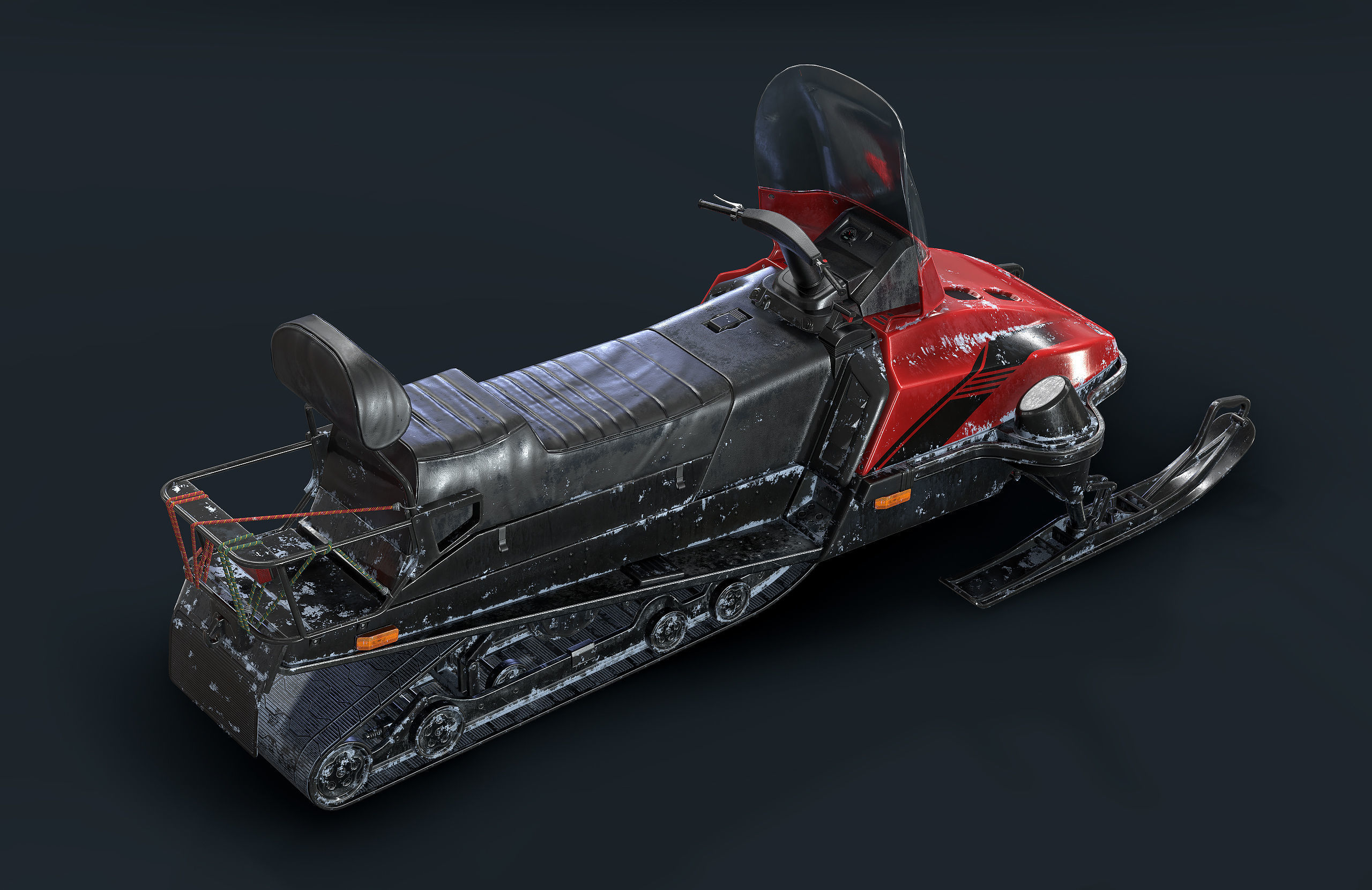 SnowMobile Low Poly Low-poly 3D model_4