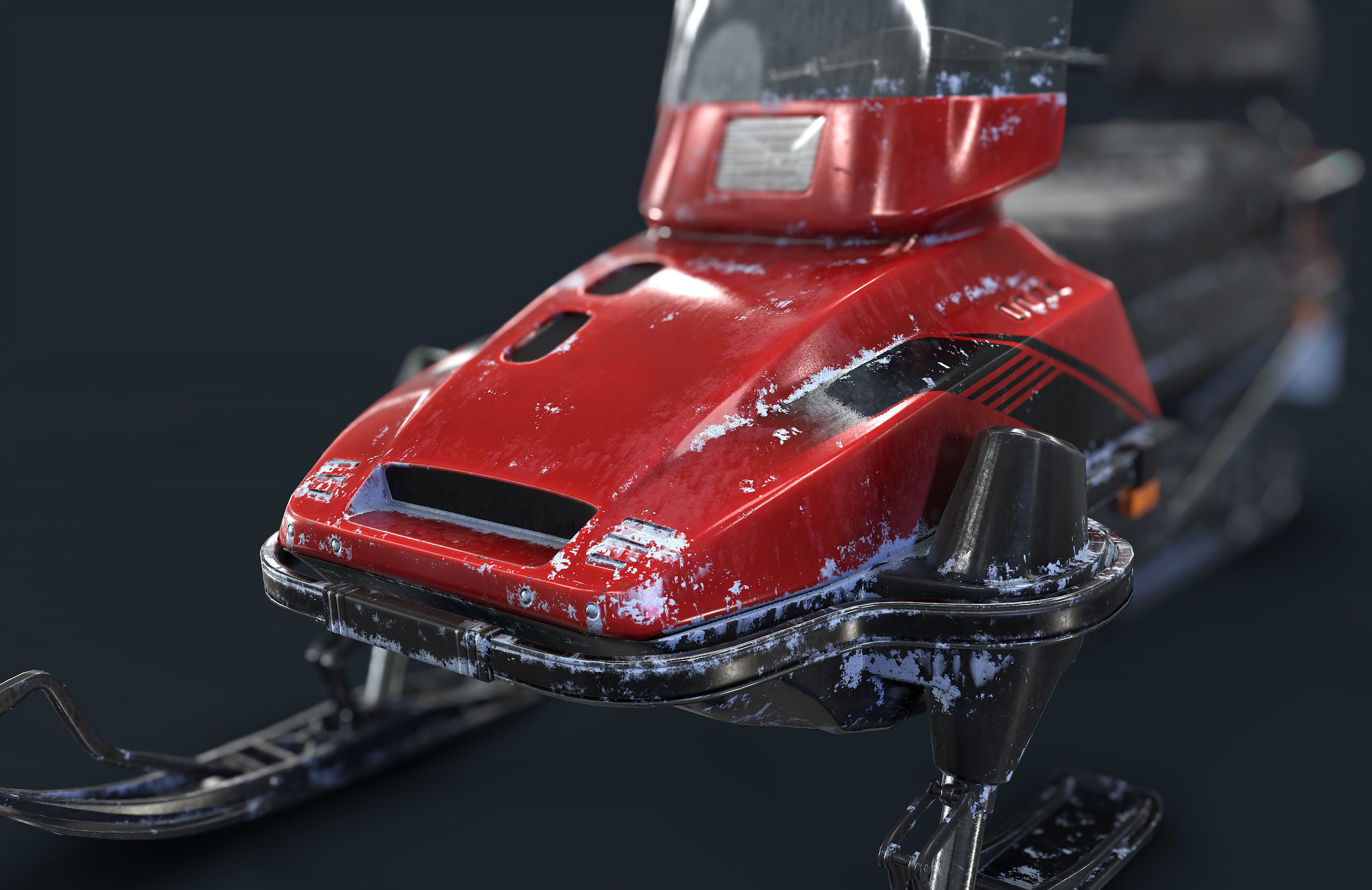SnowMobile Low Poly Low-poly 3D model_6