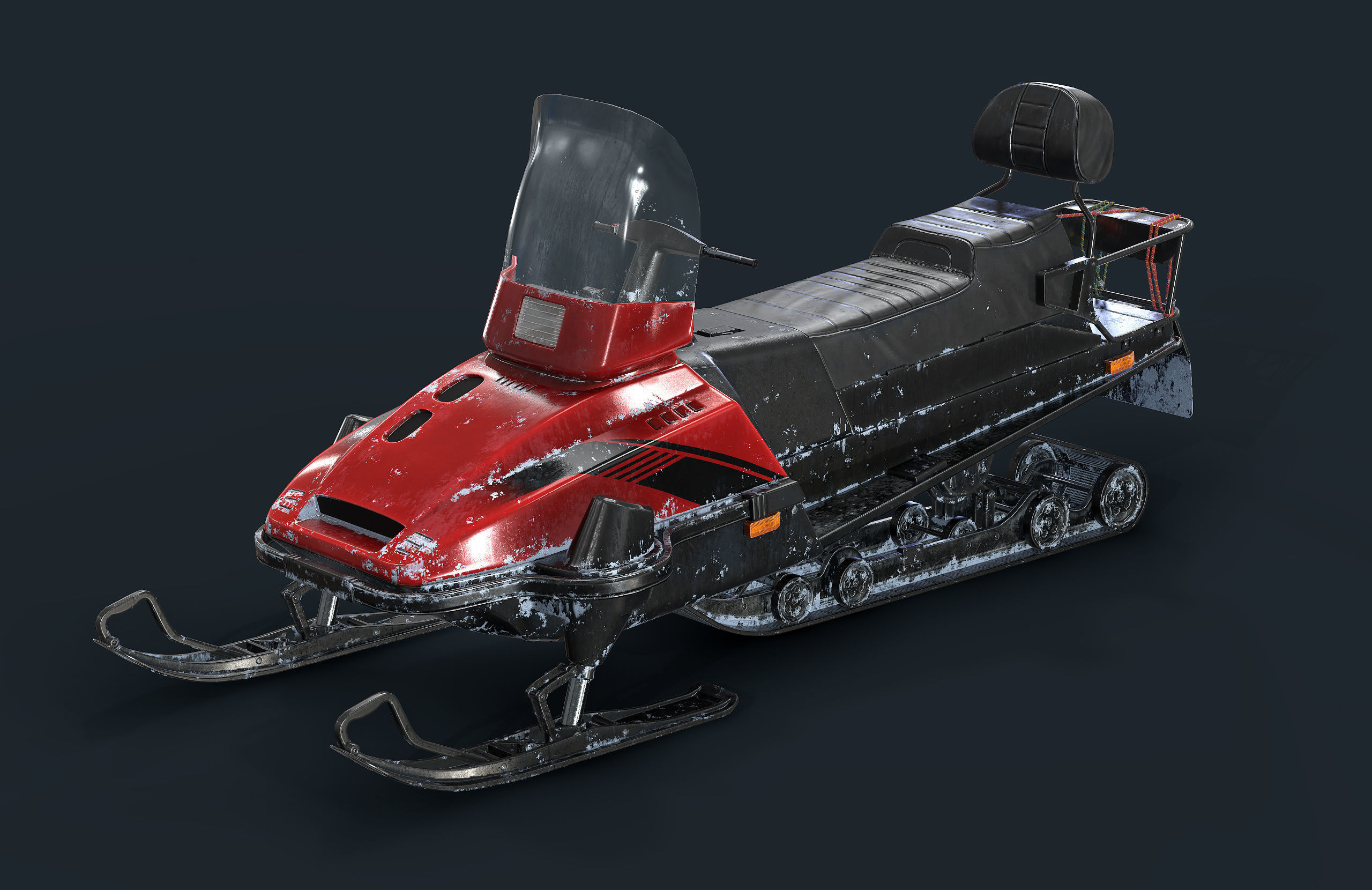 SnowMobile Low Poly Low-poly 3D model_1