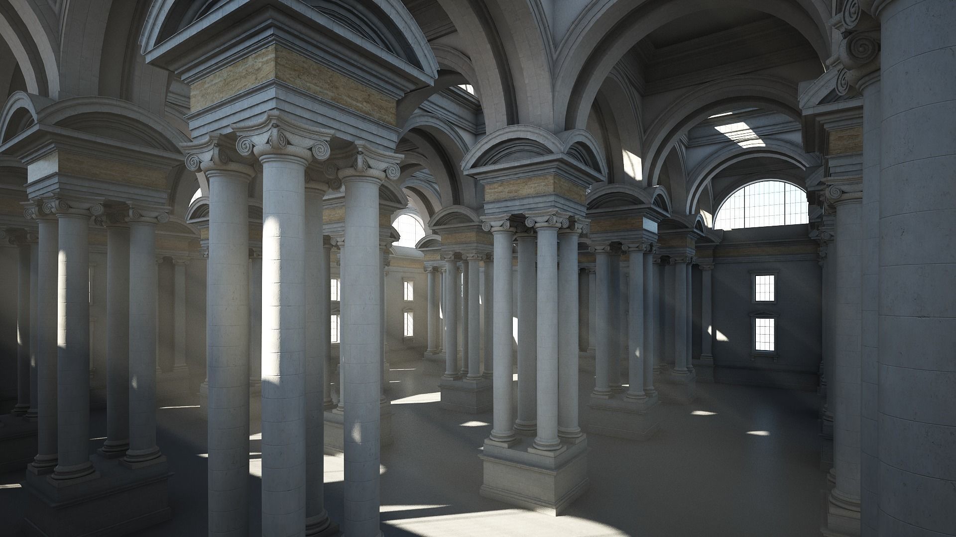 Ionic Hall 3D model_9