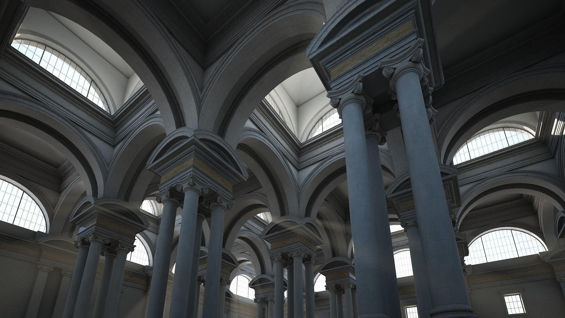 Ionic Hall 3D model_7