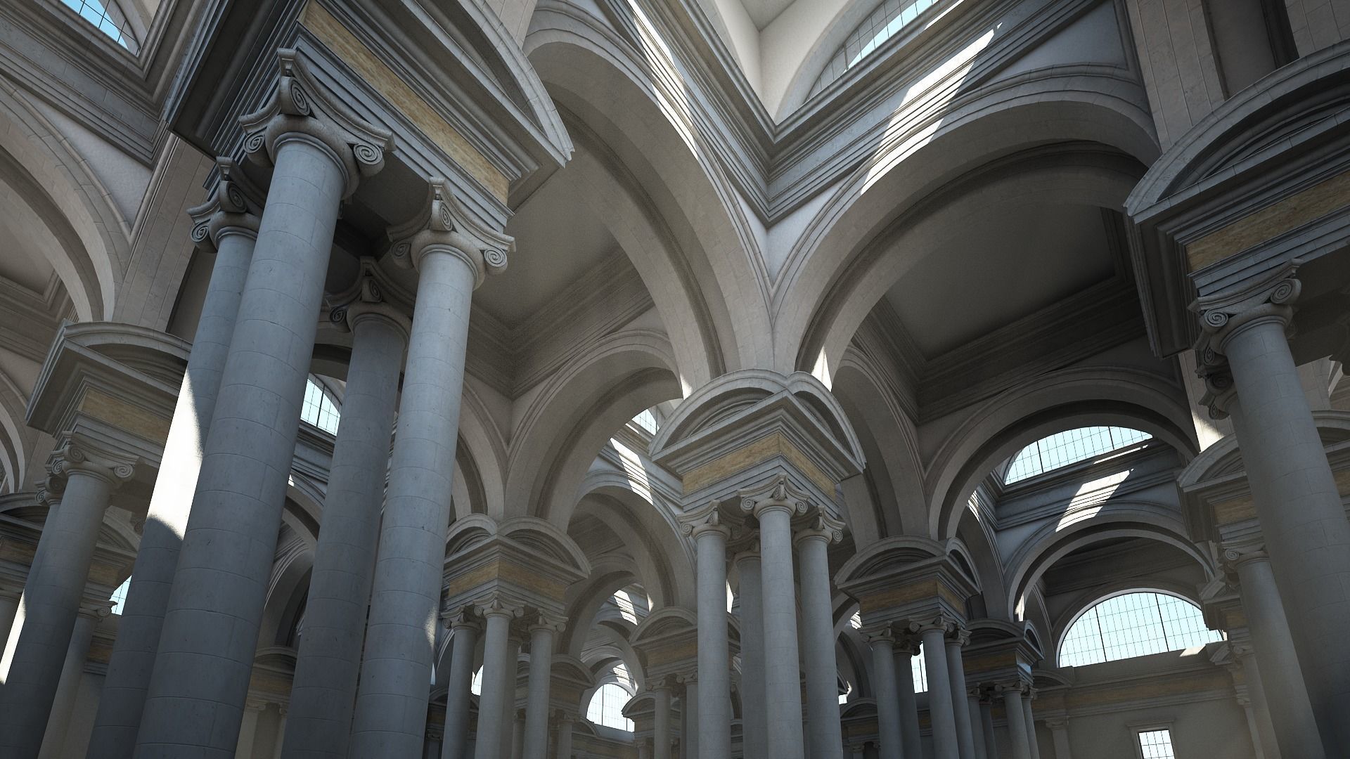 Ionic Hall 3D model_8