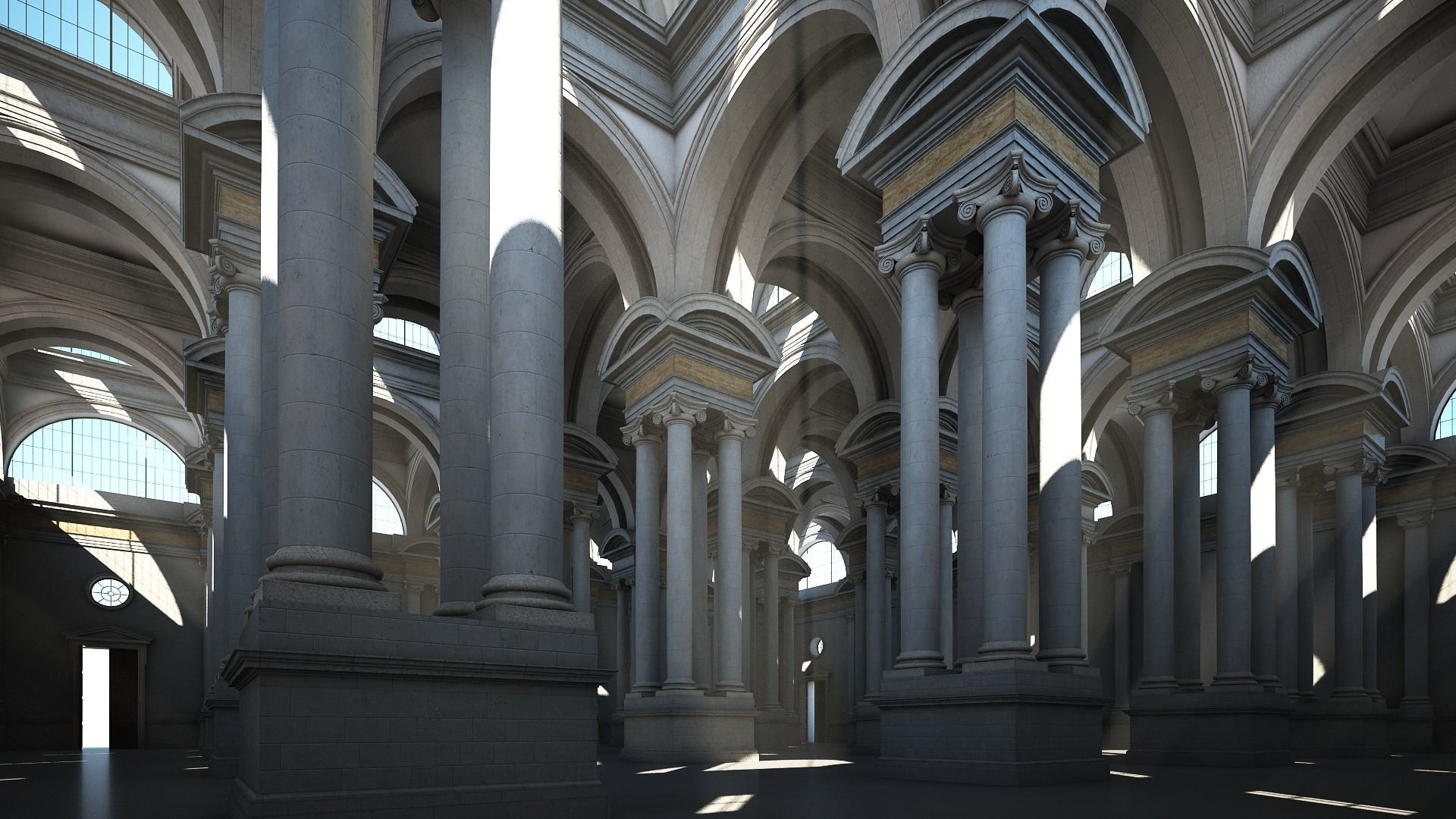 Ionic Hall 3D model_2