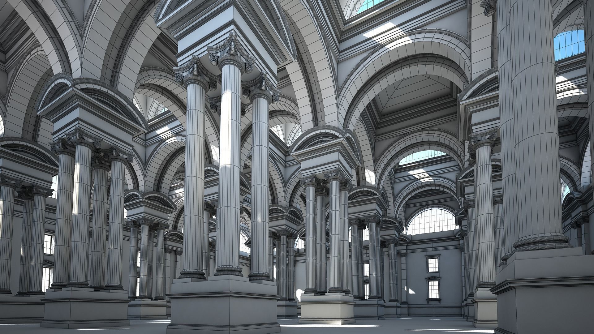 Ionic Hall 3D model_11